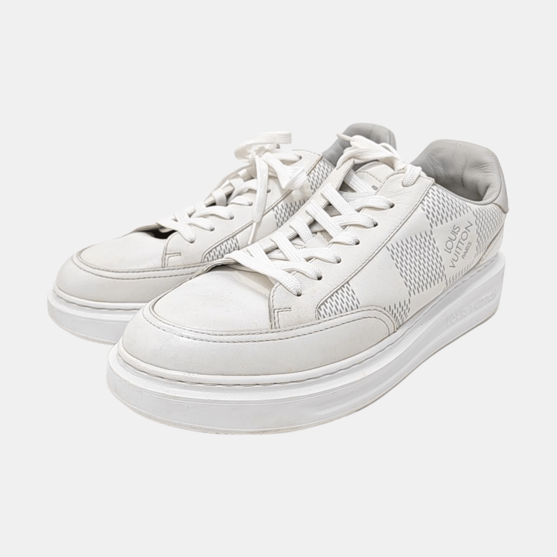 Louis Vuitton Louis Vuitton Damier Leather Low-Top Sneakers US 6.5 Size US 5.5 / EU 38 - 2 Thumbnail