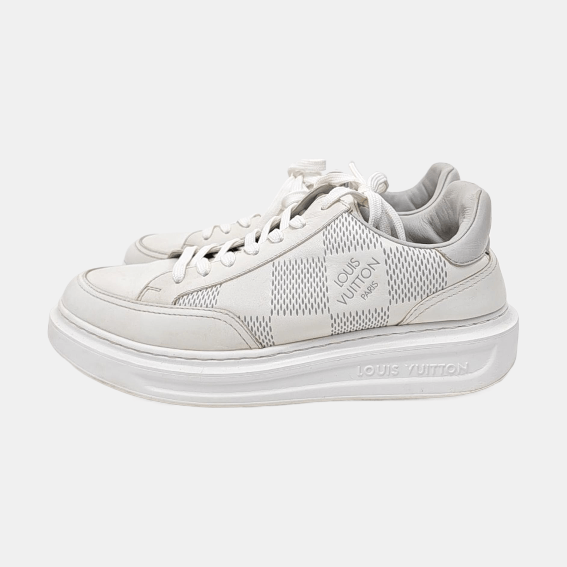 Louis Vuitton Louis Vuitton Damier Leather Low-Top Sneakers US 6.5 Size US 5.5 / EU 38 - 6 Thumbnail