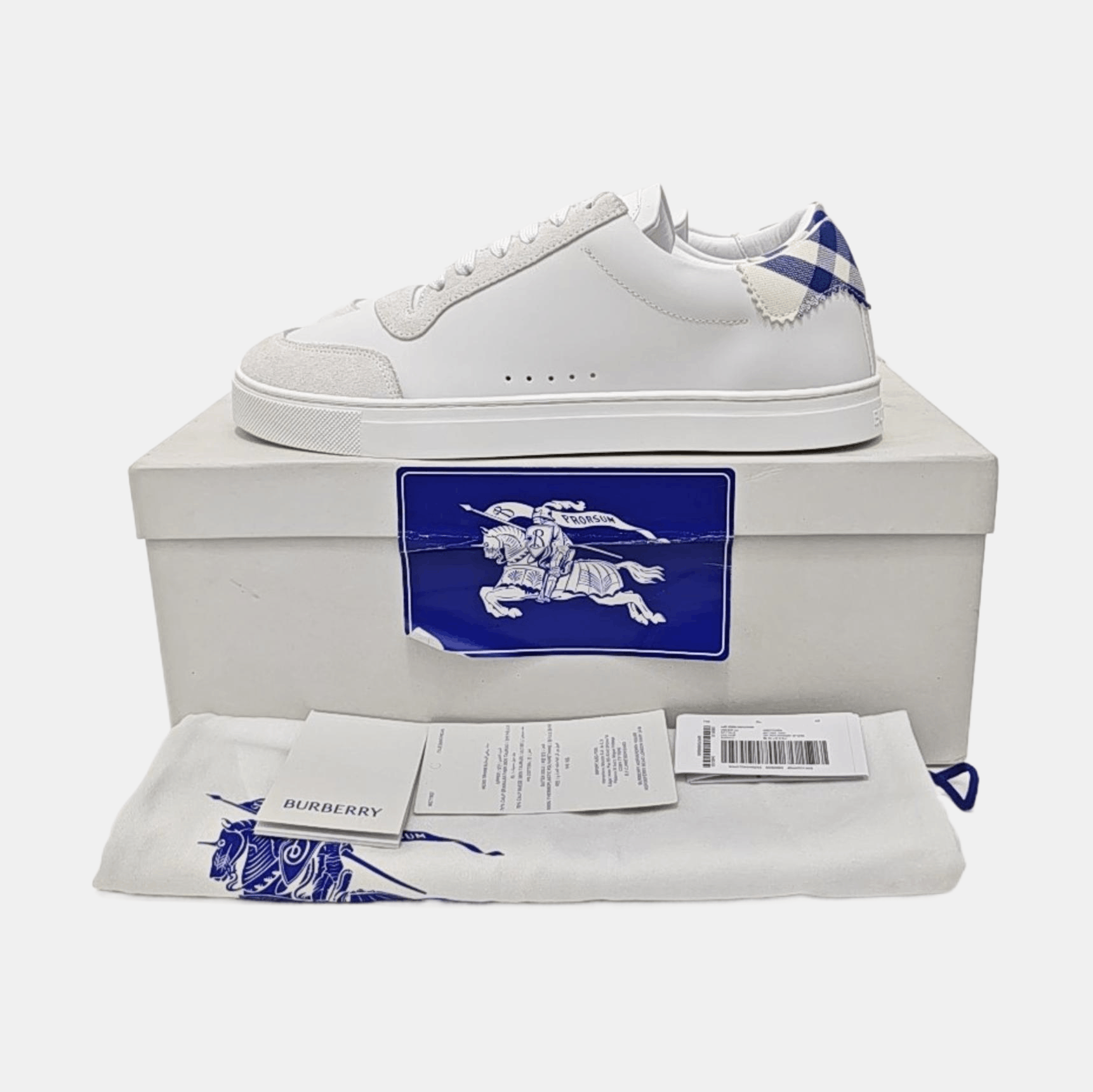 Burberry Burberry Check Heel Leather Low Sneakers EU 40 Size US 7 / EU 40 - 6 Thumbnail