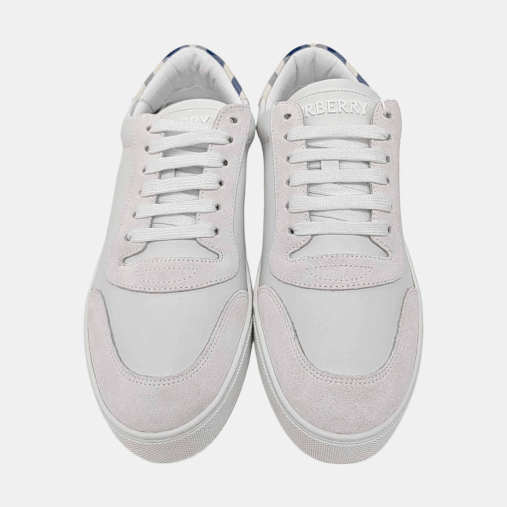 Burberry Burberry Check Heel Leather Low Sneakers EU 40 Size US 7 / EU 40 - 3 Thumbnail