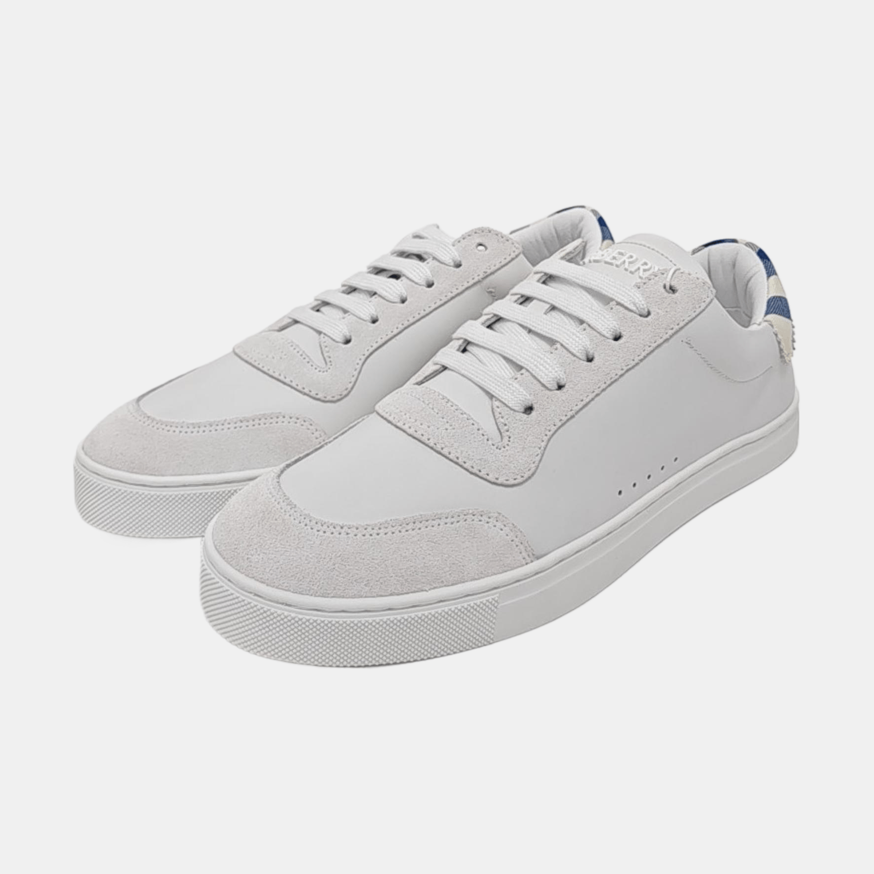 Burberry Burberry Check Heel Leather Low Sneakers EU 40 Size US 7 / EU 40 - 2 Thumbnail