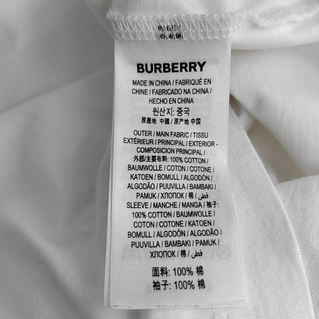 Burberry Burberry Check Sleeve T-Shirt White Size M Size US M / EU 48-50 / 2 - 3 Thumbnail
