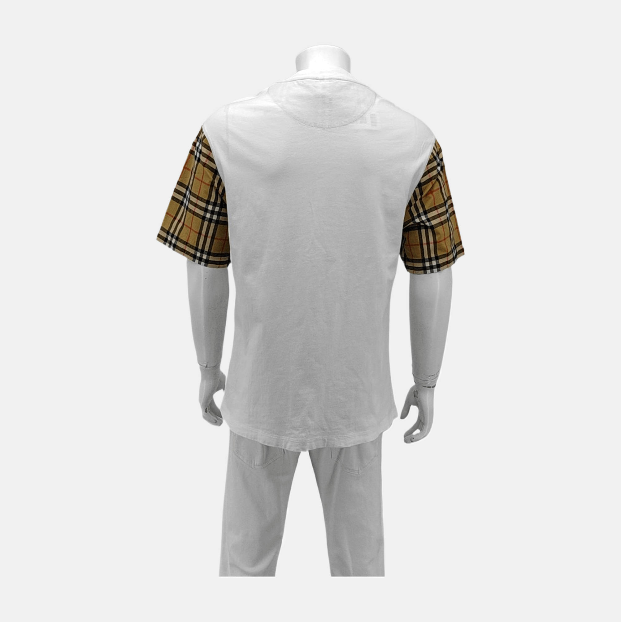 Burberry Burberry Check Sleeve T-Shirt White Size M Size US M / EU 48-50 / 2 - 2 Thumbnail