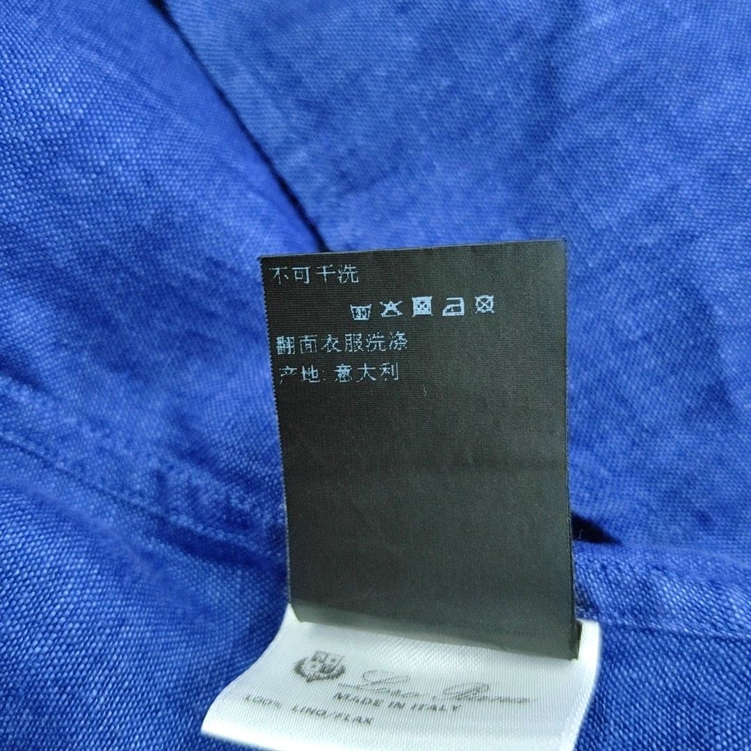Loro Piana Loro Piana Blue 100% Linen Button Up Shirt M Size US M / EU 48-50 / 2 - 4 Thumbnail