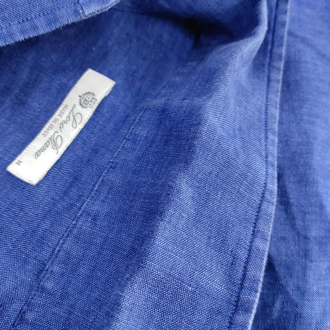 Loro Piana Loro Piana Blue 100% Linen Button Up Shirt M Size US M / EU 48-50 / 2 - 5 Thumbnail