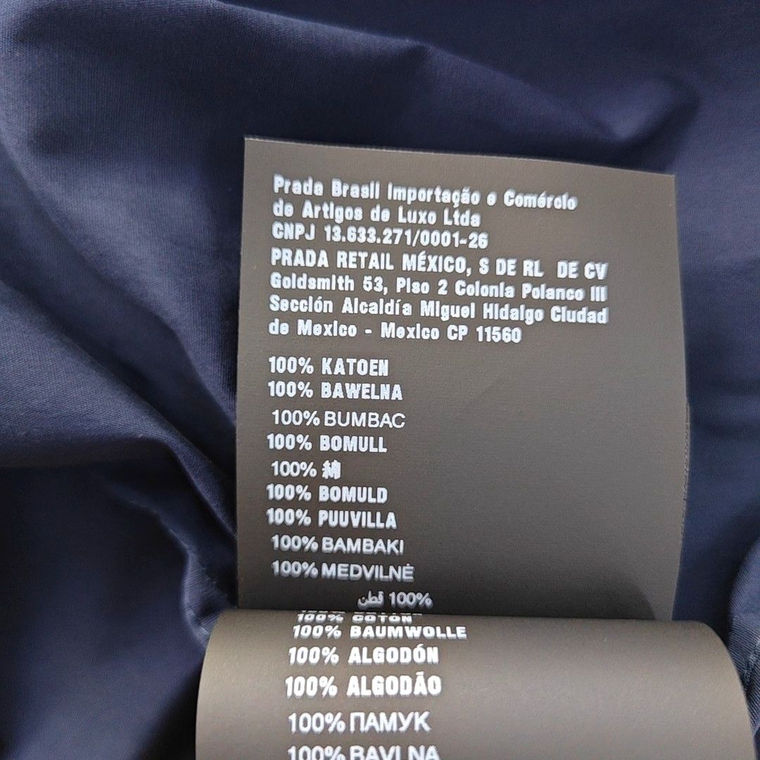 Prada Prada Navy Cotton Military Shirt with Tie Size XS Size US S / EU 44-46 / 1 - 3 Thumbnail