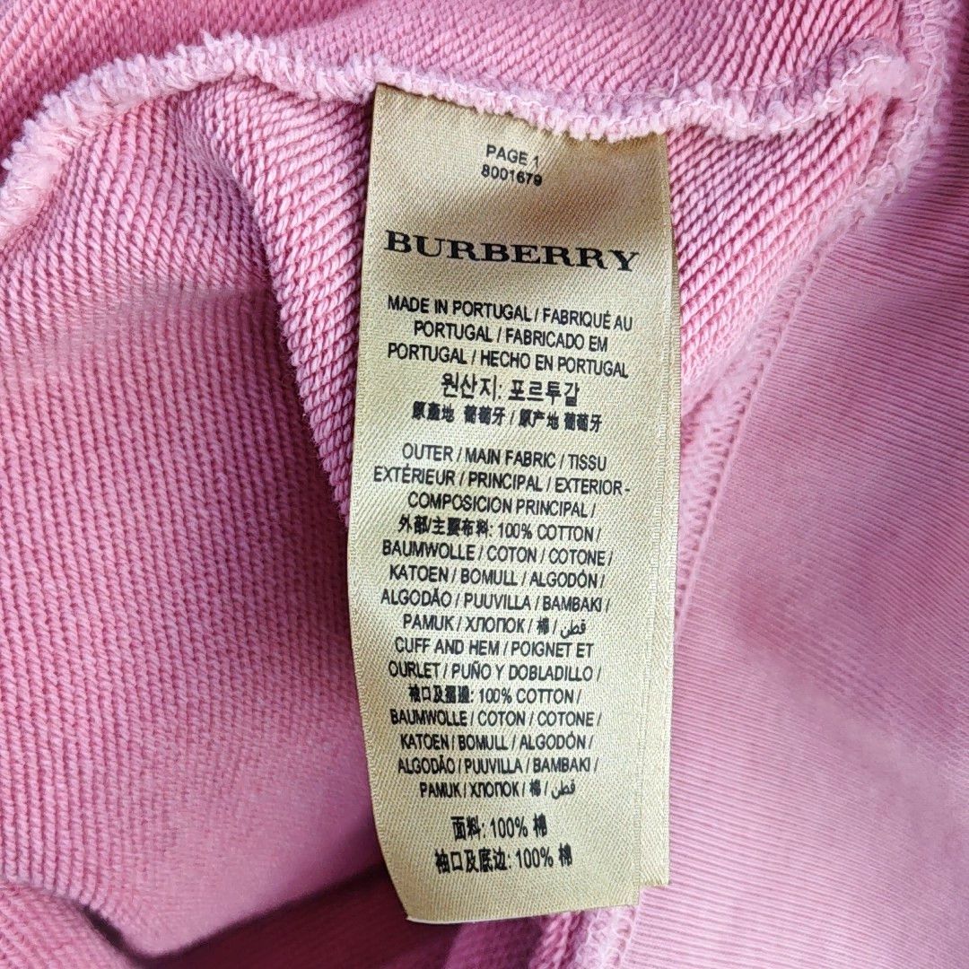 Burberry Burberry Logo Graphic Pink Hoodie Size M Size US M / EU 48-50 / 2 - 3 Thumbnail