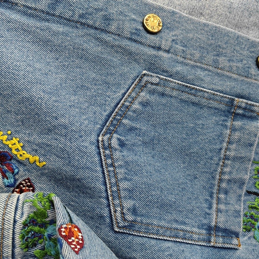 Louis Vuitton Louis Vuitton Floral Embroidery Denim Jacket 48 Size US M / EU 48-50 / 2 - 6 Thumbnail