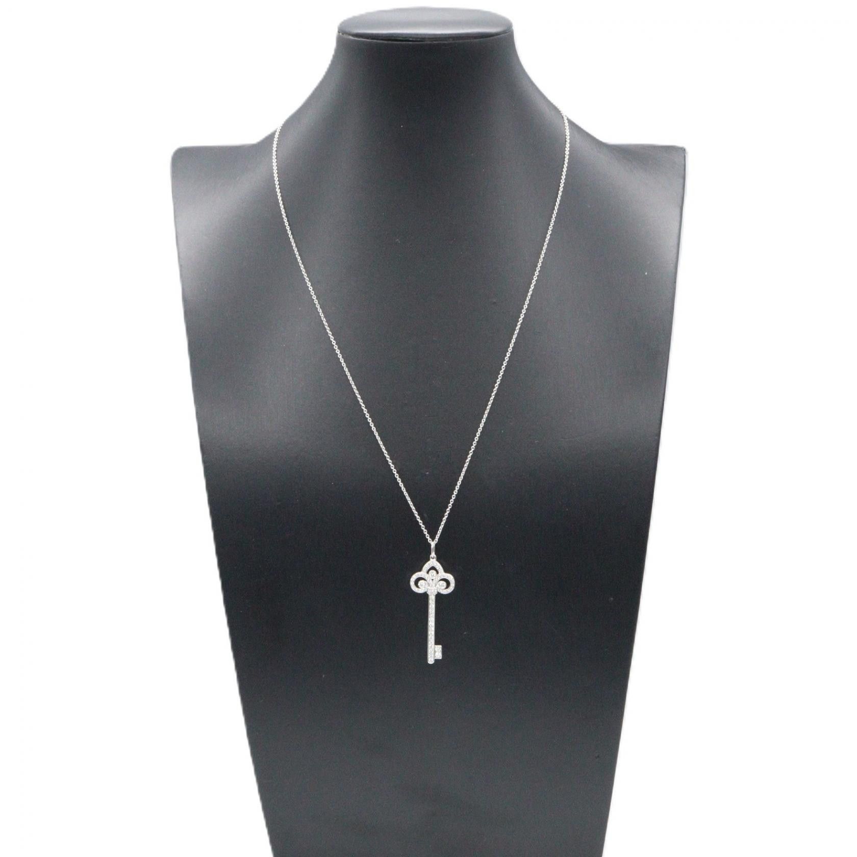 Tiffany & Co. Tiffany & Co. Tiffany & Co. Fleur De Lis Key Pt950 Diamond Necklace Precious Metal Necklace GRP09483 DUTY FREE for USA Size ONE SIZE - 6 Thumbnail