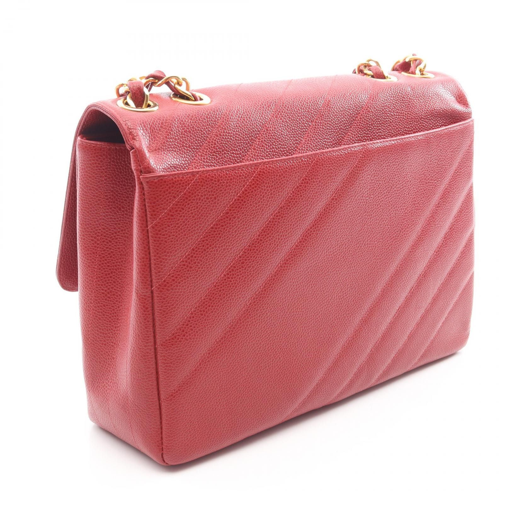 Chanel Chanel Chanel Bias Stitch Grained Calf Shoulder Bag Leather Shoulder Bag DUTY FREE for USA Size ONE SIZE - 2 Thumbnail