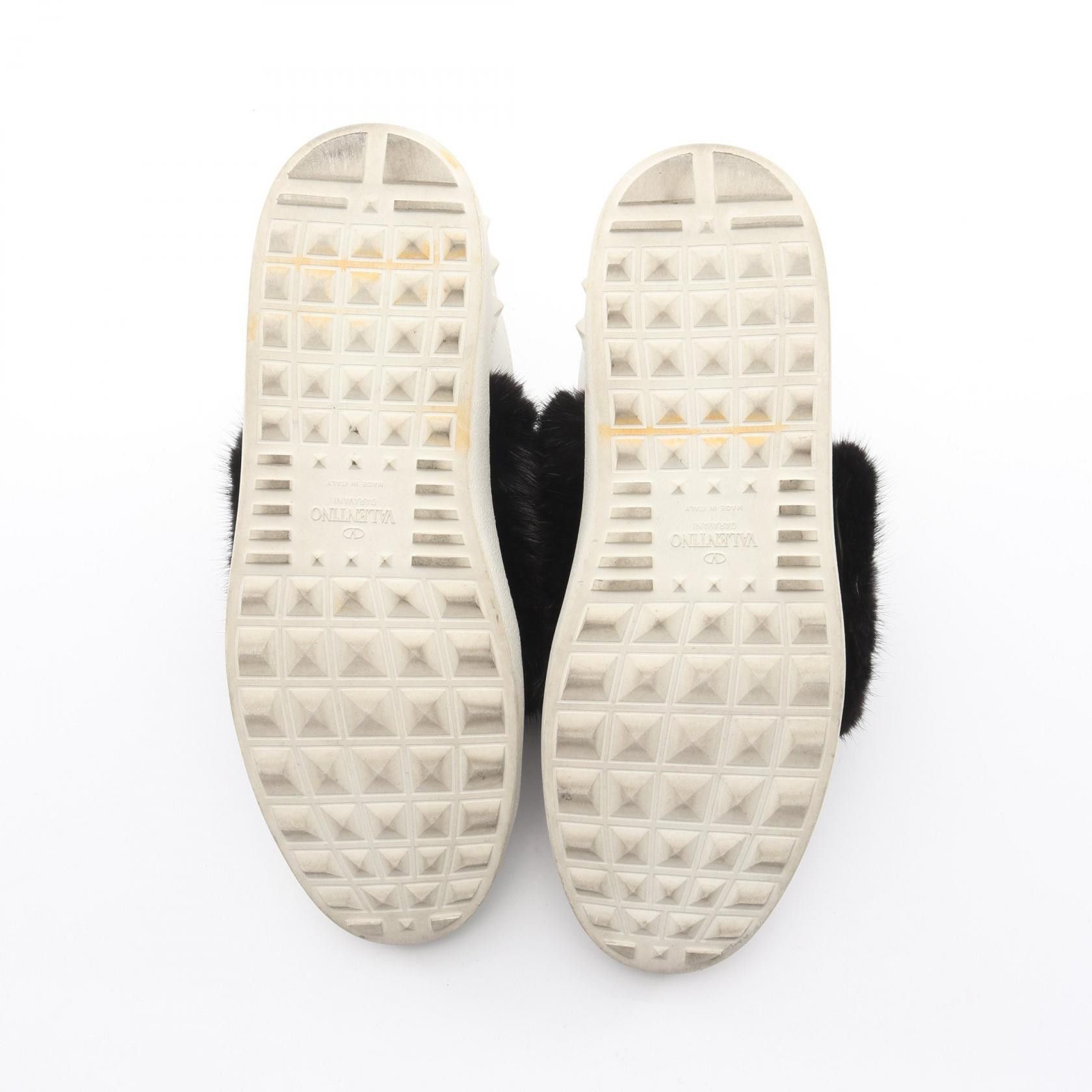 Valentino Valentino Valentino Garavani Leather Fur Slip On Leather Shoes NW2S0E11 DUTY FREE for USA Size ONE SIZE - 4 Thumbnail