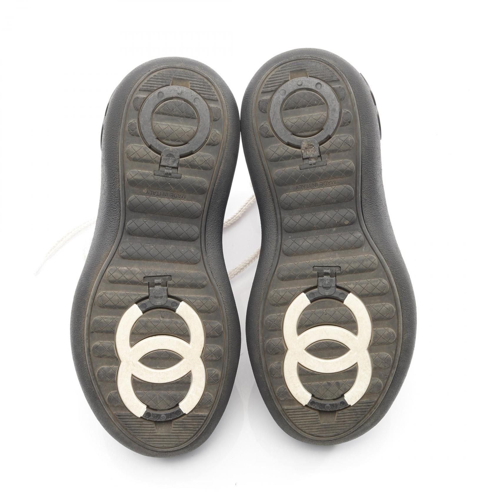 Chanel Chanel Chanel Leather Fabric Sneakers Leather Shoes DUTY FREE for USA Size ONE SIZE - 4 Thumbnail