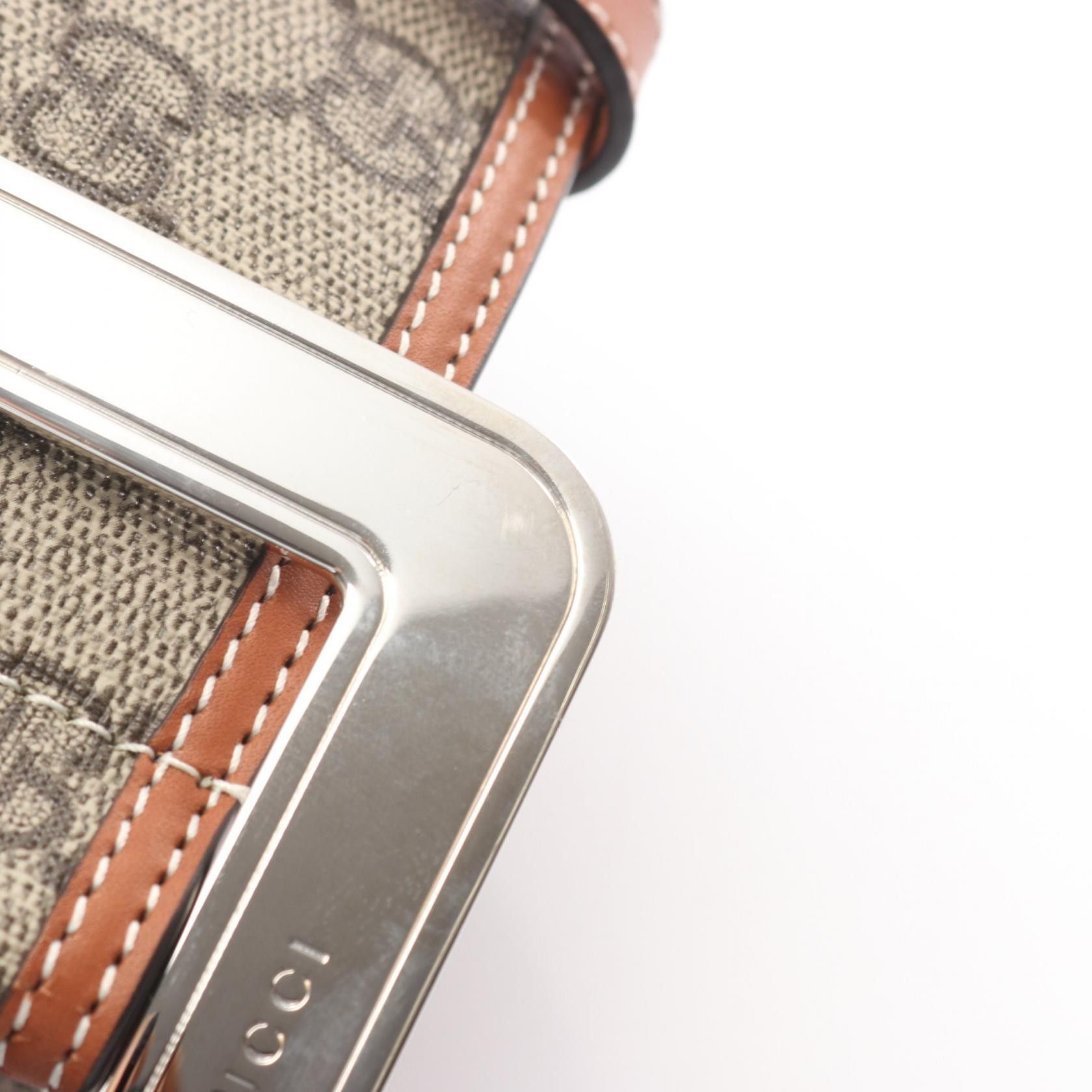 Gucci Gucci Gucci GG Supreme Leather PVC Coated Canvas Belt Leather Belt DUTY FREE for USA Size ONE SIZE - 5 Thumbnail