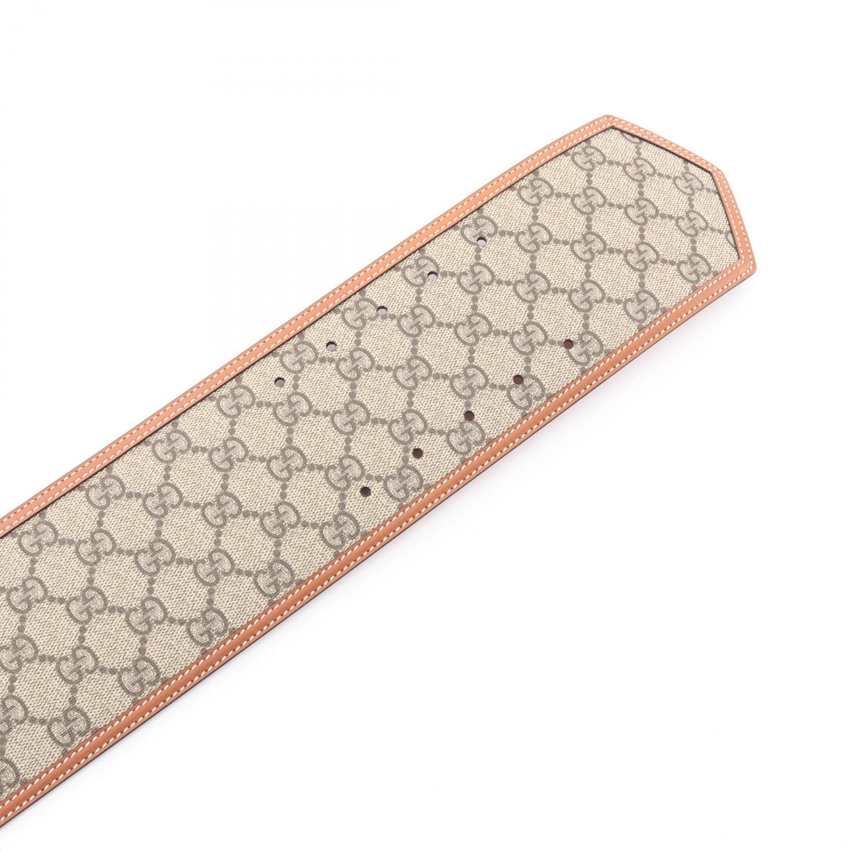 Gucci Gucci Gucci GG Supreme Leather PVC Coated Canvas Belt Leather Belt DUTY FREE for USA Size ONE SIZE - 3 Thumbnail