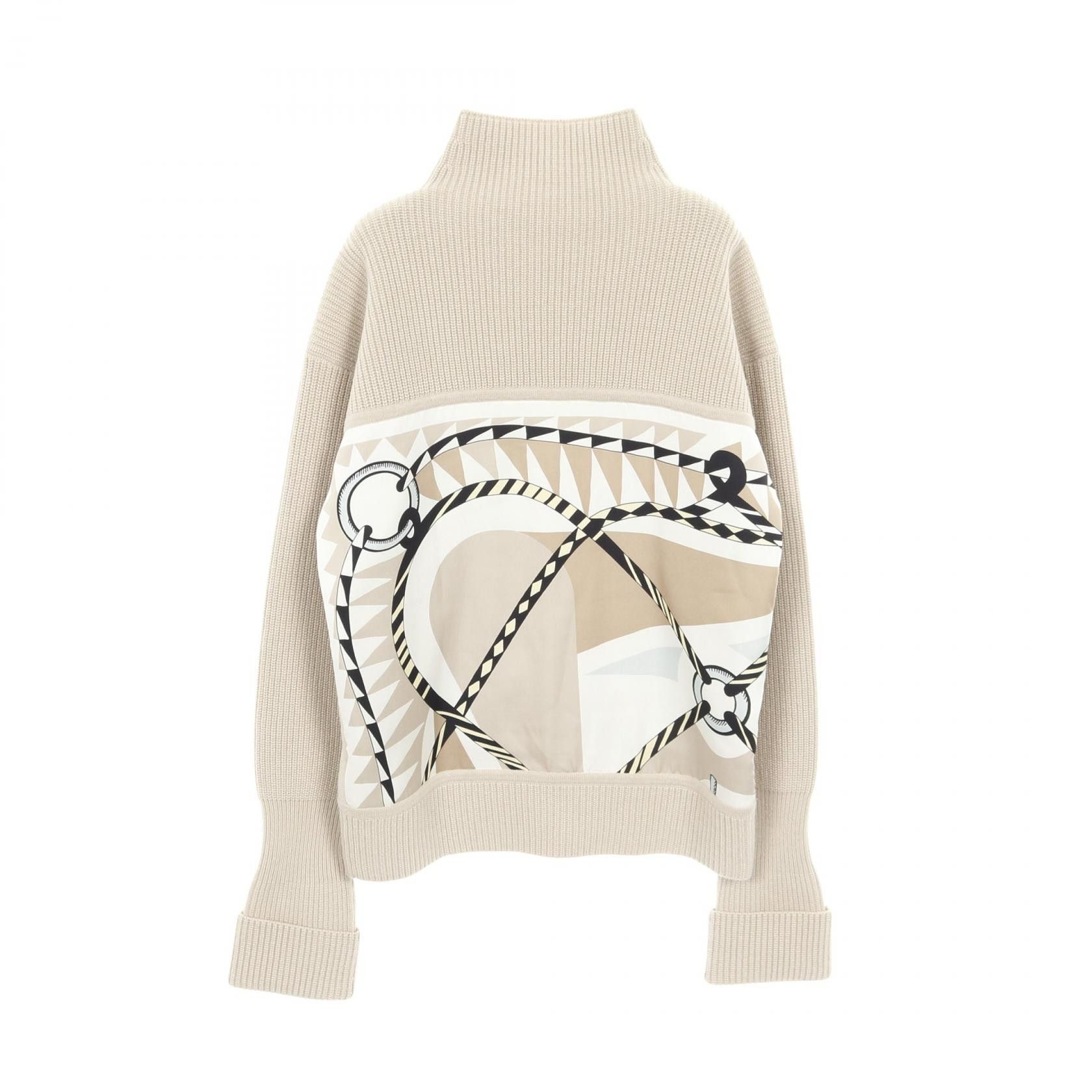 Hermes Hermes Hermes Twillene Figure Artistique Silk Wool Cashmere Knit Top Textile Tops DUTY FREE for USA Size ONE SIZE - 2 Thumbnail