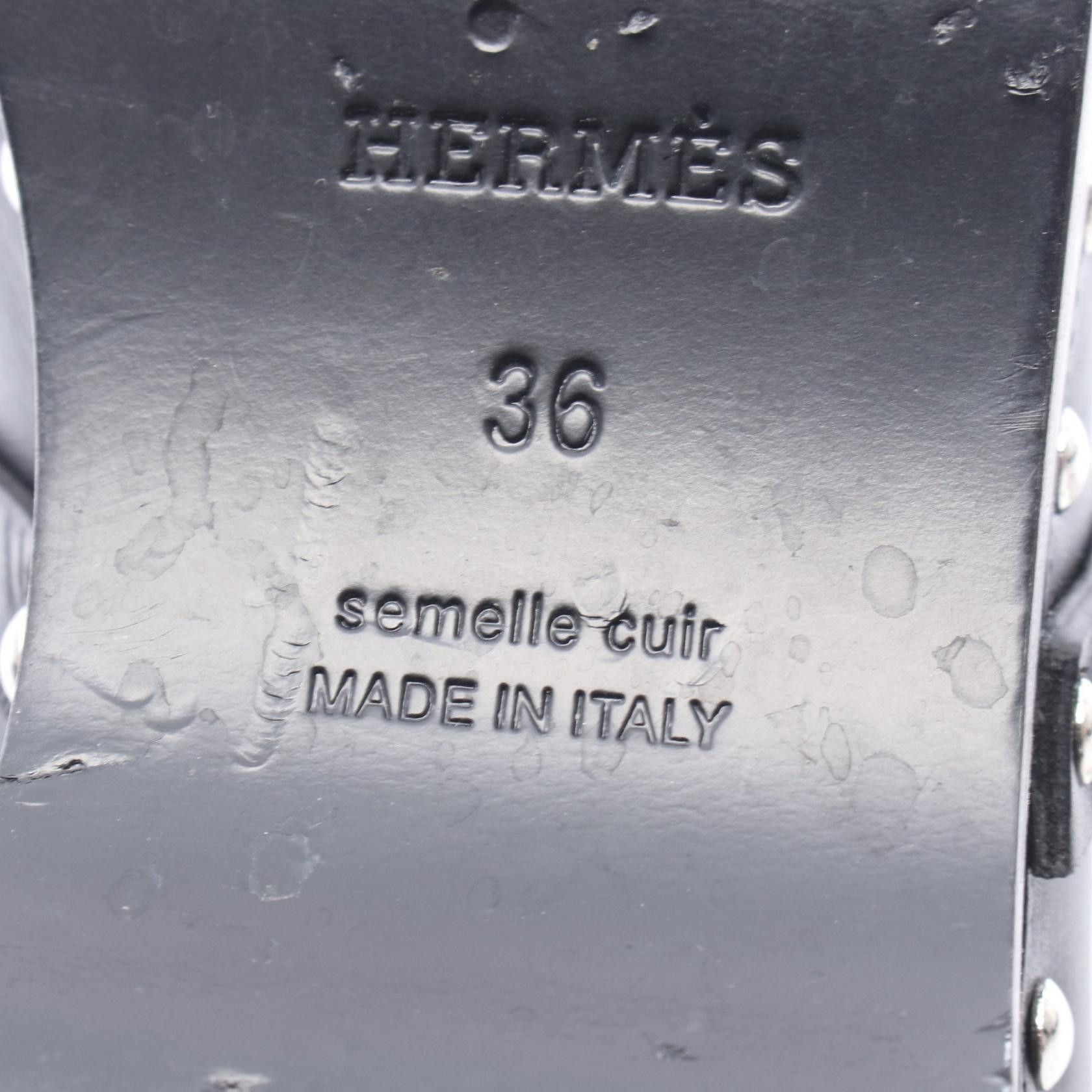 Hermes Hermes Hermes Carlotta Kelly Buckle Leather Mouton Clogs Leather Shoes DUTY FREE for USA Size ONE SIZE - 6 Thumbnail