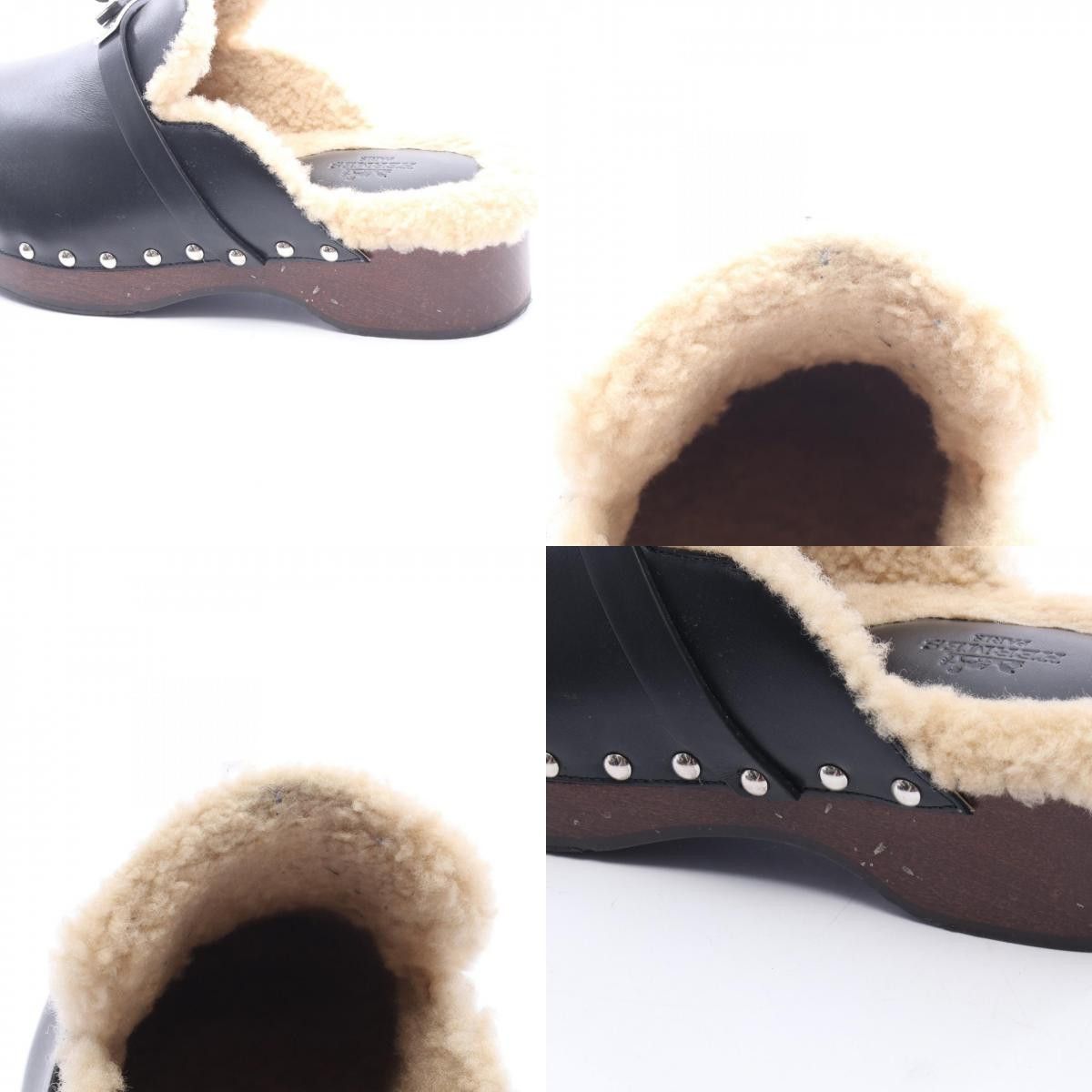 Hermes Hermes Hermes Carlotta Kelly Buckle Leather Mouton Clogs Leather Shoes DUTY FREE for USA Size ONE SIZE - 10 Thumbnail