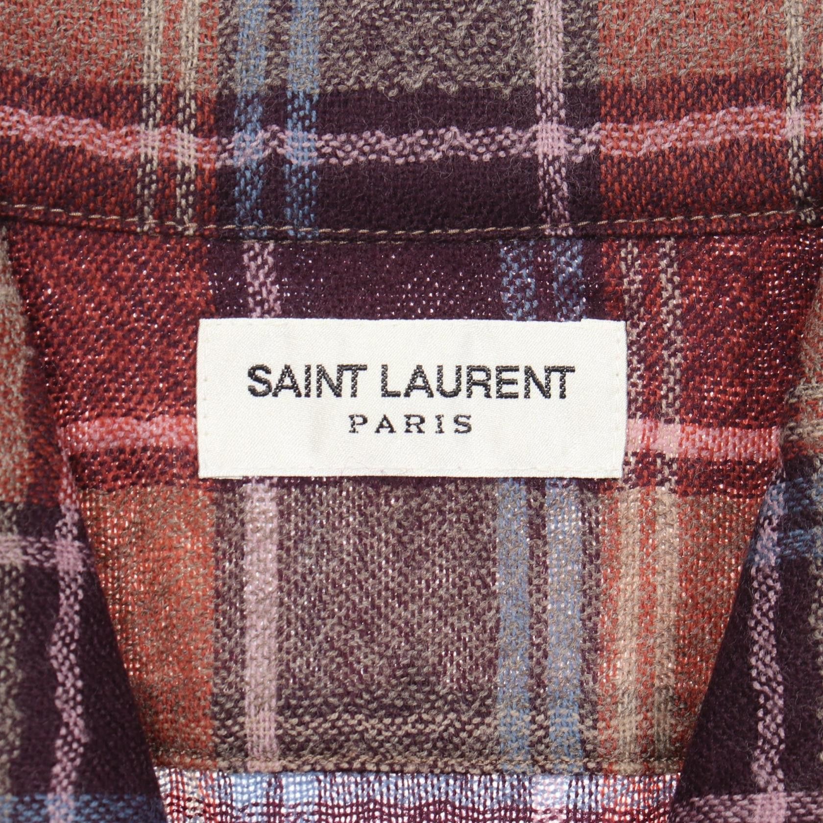 Yves Saint Laurent Yves Saint Laurent Saint Laurent Paris check wool short sleeve top Textile Tops 637169 DUTY FREE for USA Size ONE SIZE - 3 Thumbnail