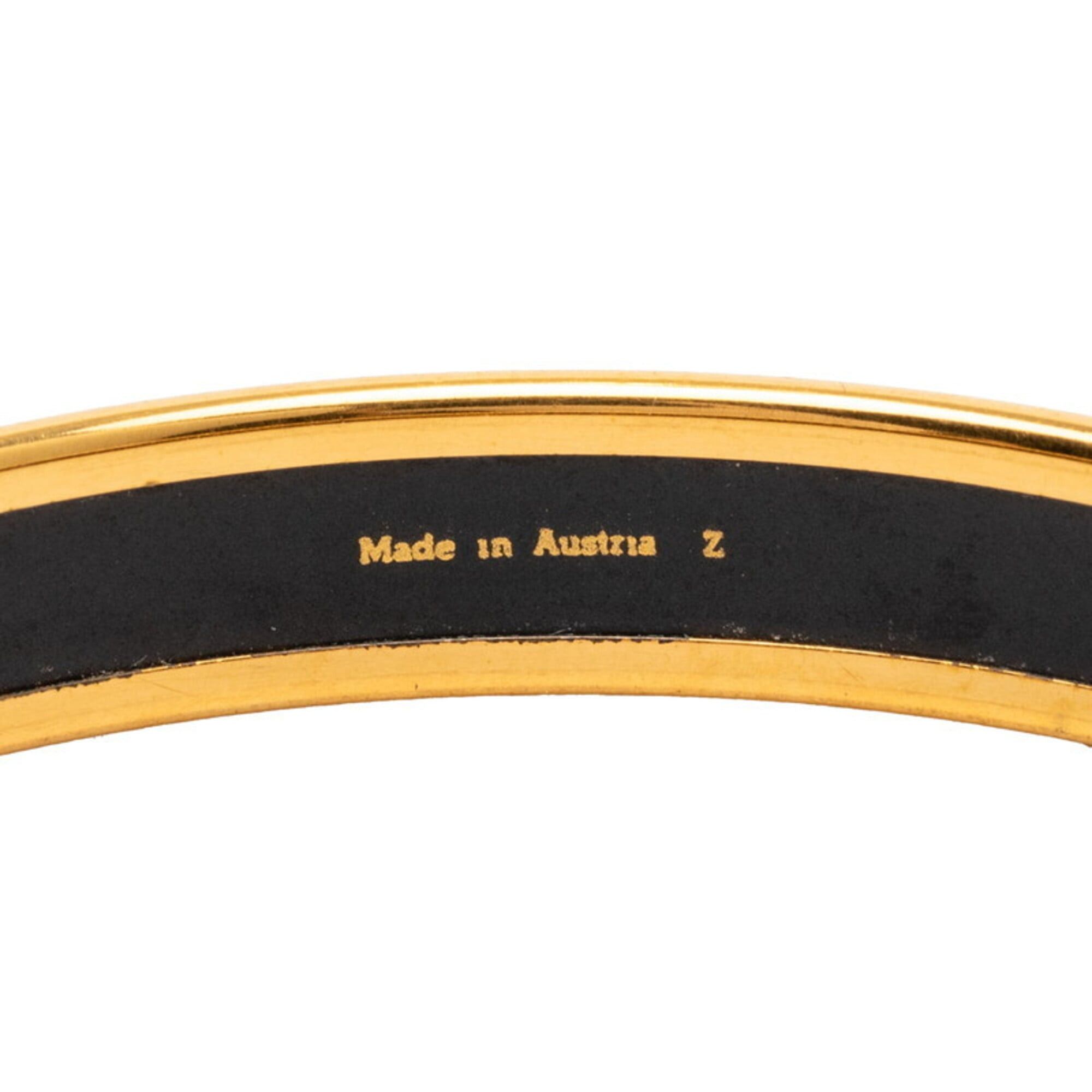 Hermes Hermes Enamel PM Cloisonné Bangle, Gold and Green Plated, Women's Size ONE SIZE - 5 Thumbnail