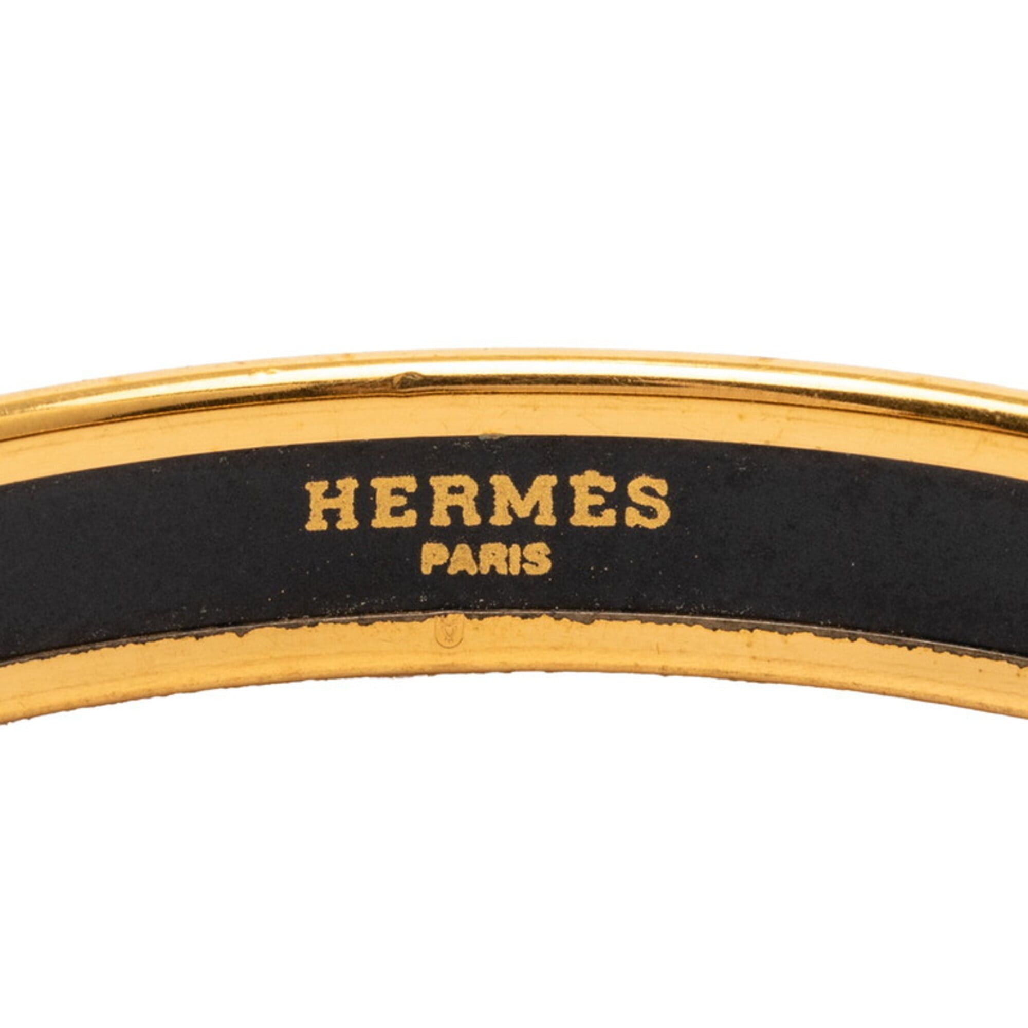 Hermes Hermes Enamel PM Cloisonné Bangle, Gold and Green Plated, Women's Size ONE SIZE - 4 Thumbnail