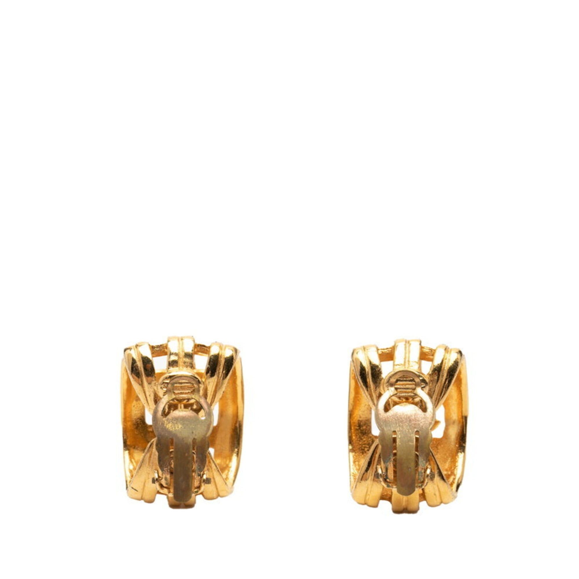 Chanel Chanel Coco Mark Earrings, 96P 96A Engraving, Vintage Gold Plated, Women's, CHANEL Size ONE SIZE - 2 Thumbnail