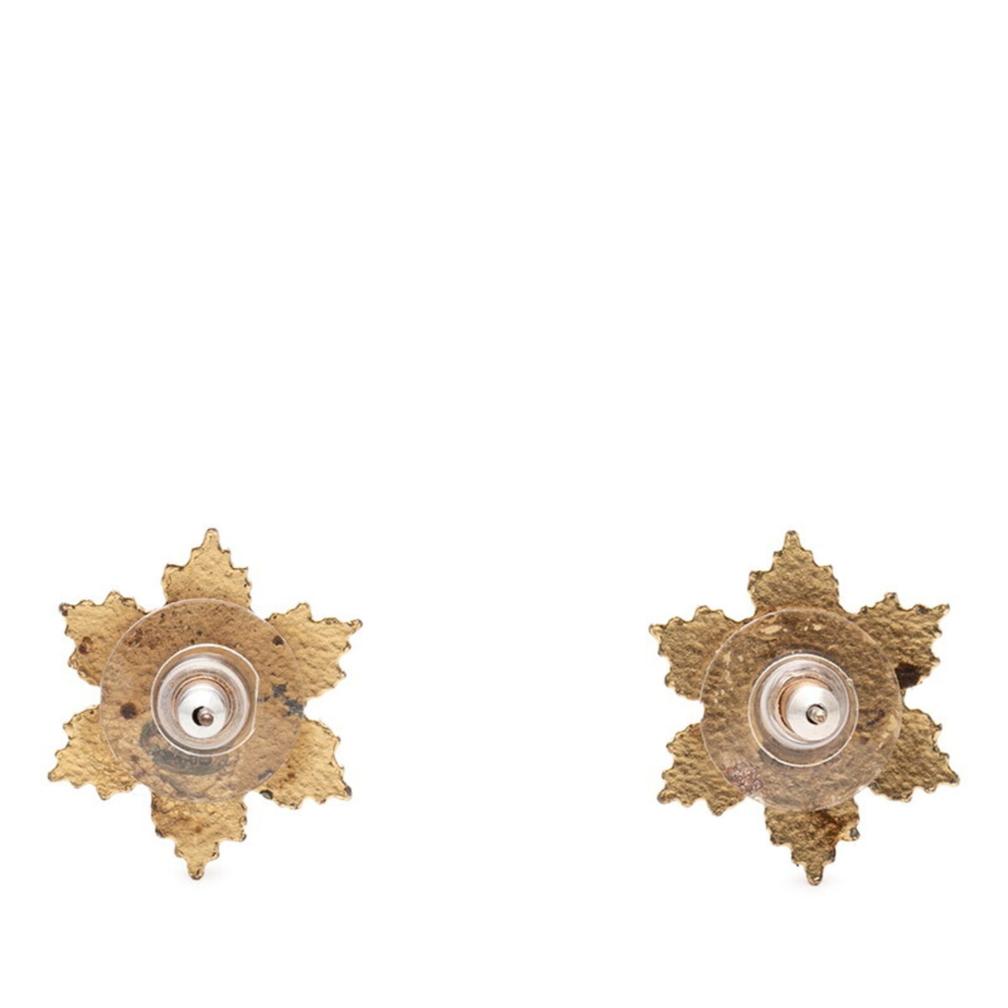 Chanel Chanel Coco Mark Crystal Motif Earrings, Gold Plated, Women's CHANEL Size ONE SIZE - 2 Thumbnail