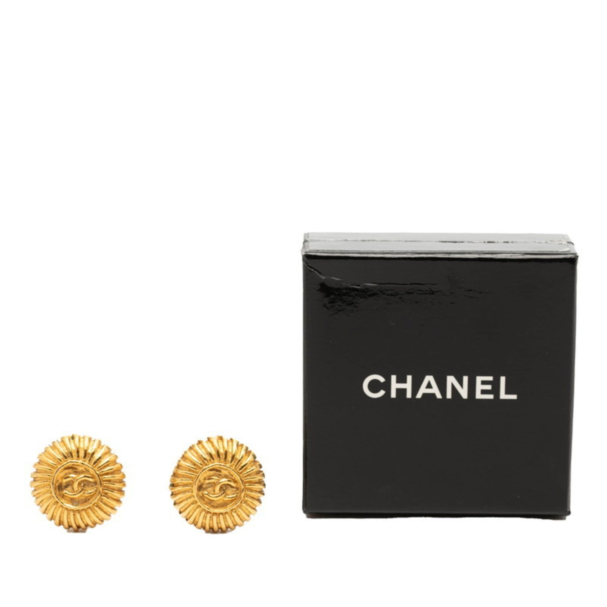 Chanel Chanel Vintage Coco Mark Earrings, Gold Plated, Women's CHANEL Size ONE SIZE - 4 Thumbnail