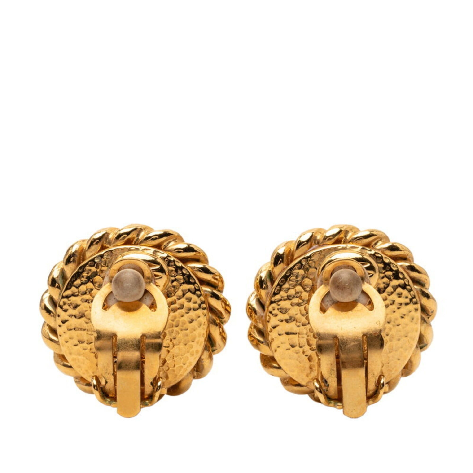 Chanel Chanel Coco Mark Vintage Earrings 95A Gold Plated Faux Pearl Women's CHANEL Size ONE SIZE - 2 Thumbnail