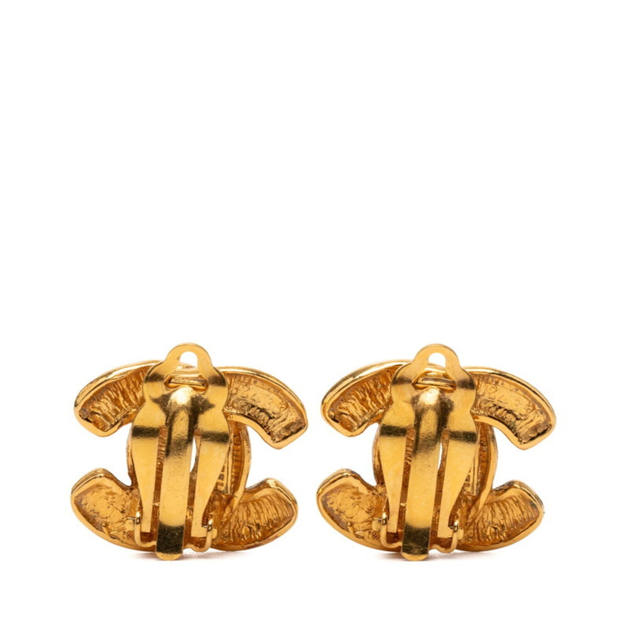 Chanel Chanel Matelassé Coco Mark Earrings, Gold Plated, Women's CHANEL Size ONE SIZE - 2 Thumbnail