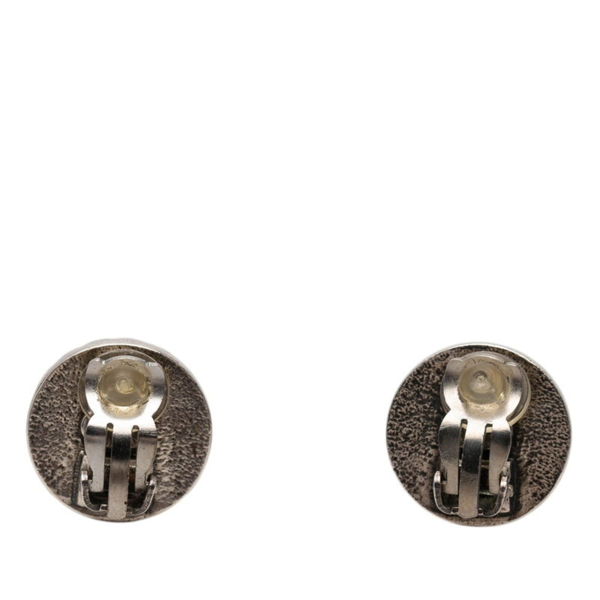 Chanel Chanel Coco Mark Vintage Earrings 96A Silver Black Metal Women's CHANEL Size ONE SIZE - 2 Thumbnail