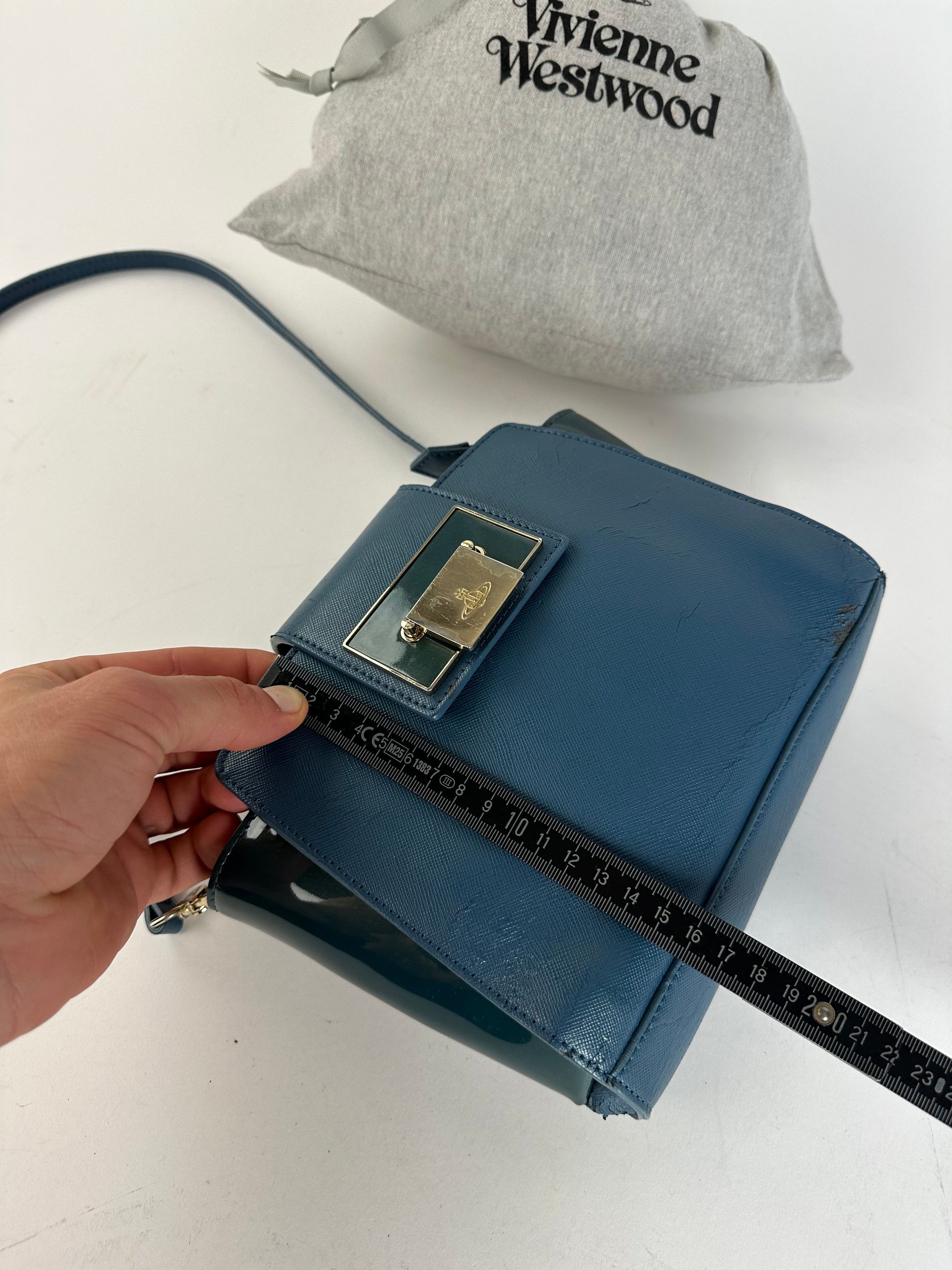 Vivienne Westwood Opio Saffiano Crossbody Bag Teal Blue Size ONE SIZE - 11 Thumbnail