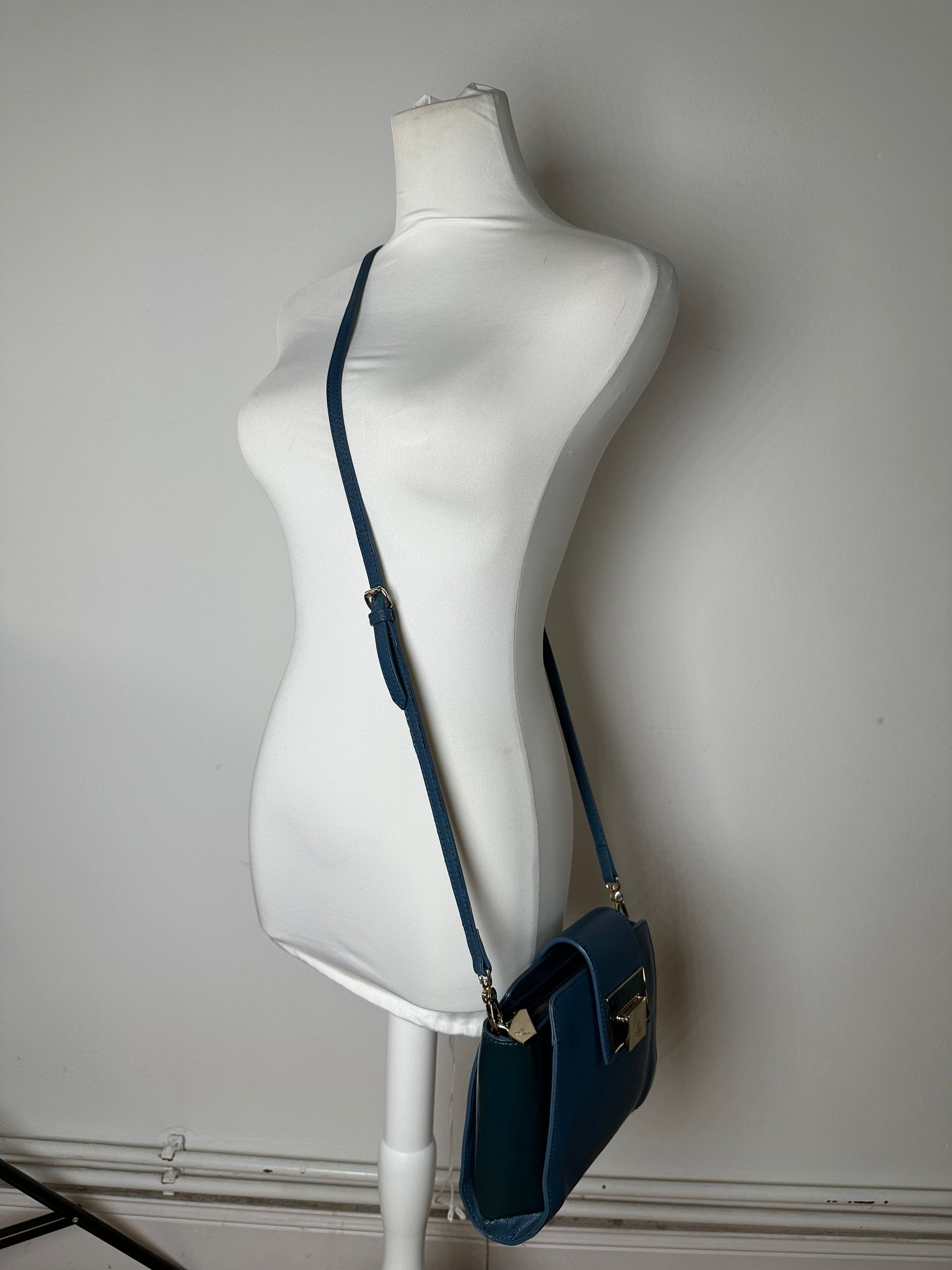Vivienne Westwood Opio Saffiano Crossbody Bag Teal Blue Size ONE SIZE - 8 Thumbnail