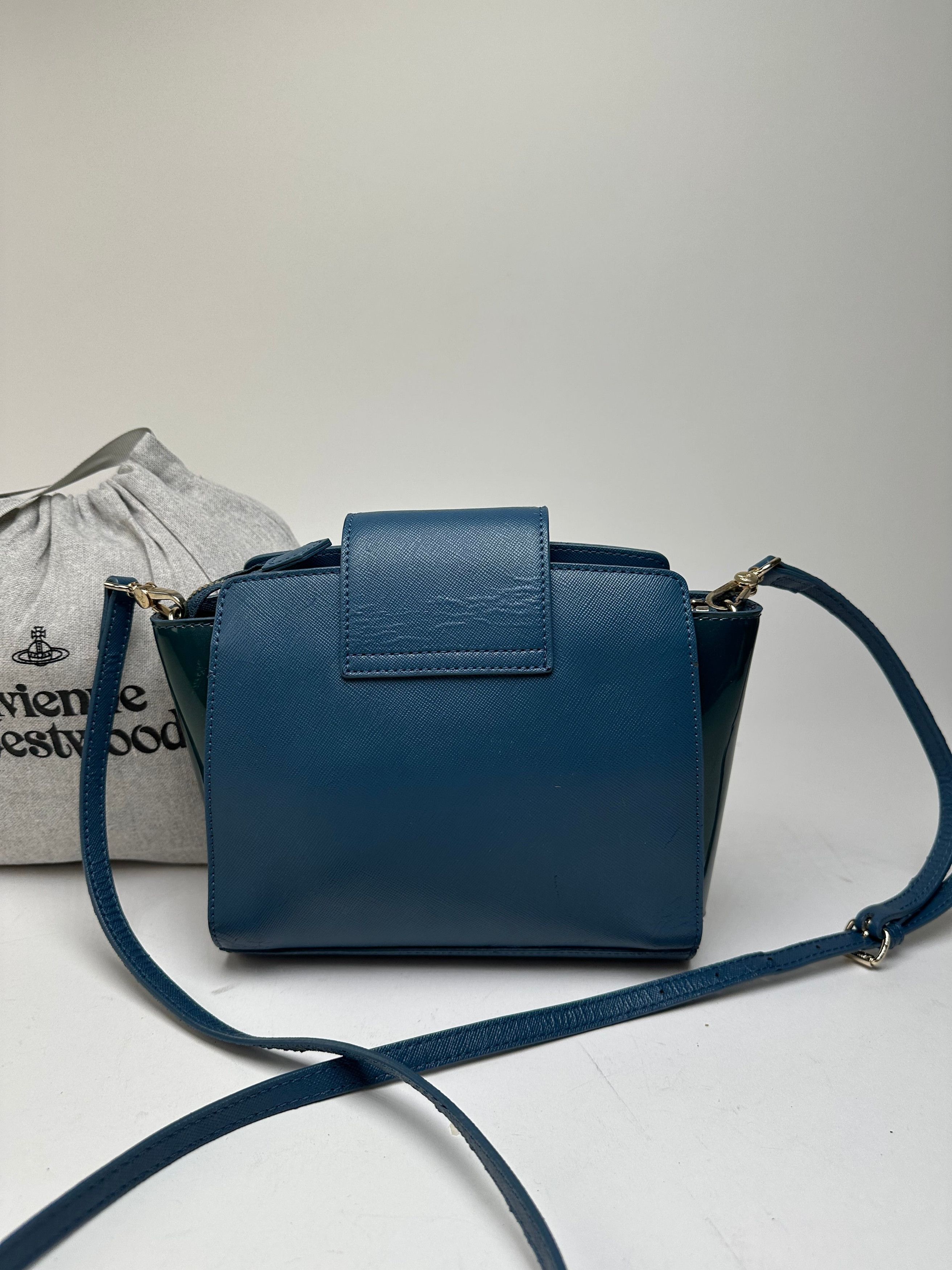 Vivienne Westwood Opio Saffiano Crossbody Bag Teal Blue Size ONE SIZE - 14 Thumbnail
