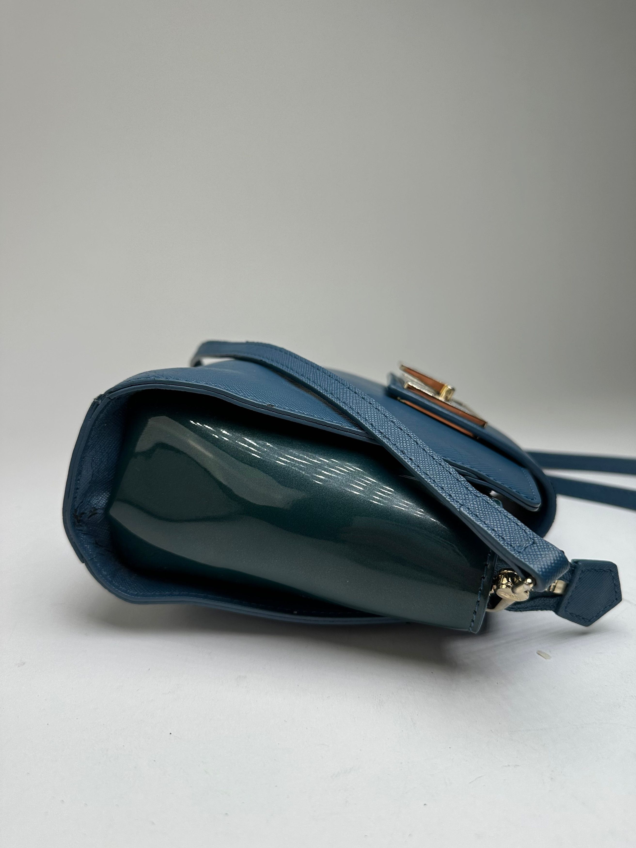 Vivienne Westwood Opio Saffiano Crossbody Bag Teal Blue Size ONE SIZE - 9 Thumbnail