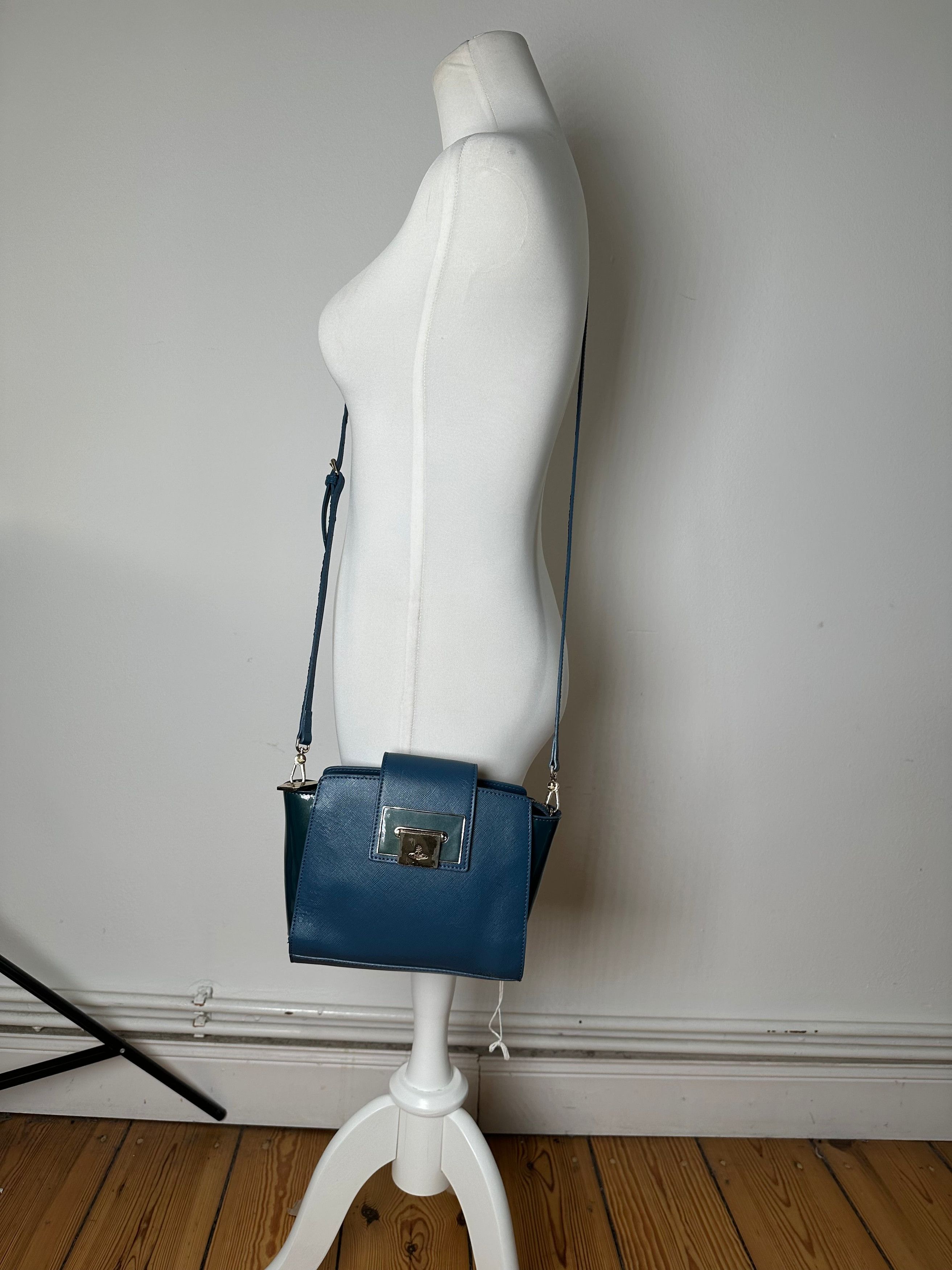 Vivienne Westwood Opio Saffiano Crossbody Bag Teal Blue Size ONE SIZE - 5 Thumbnail