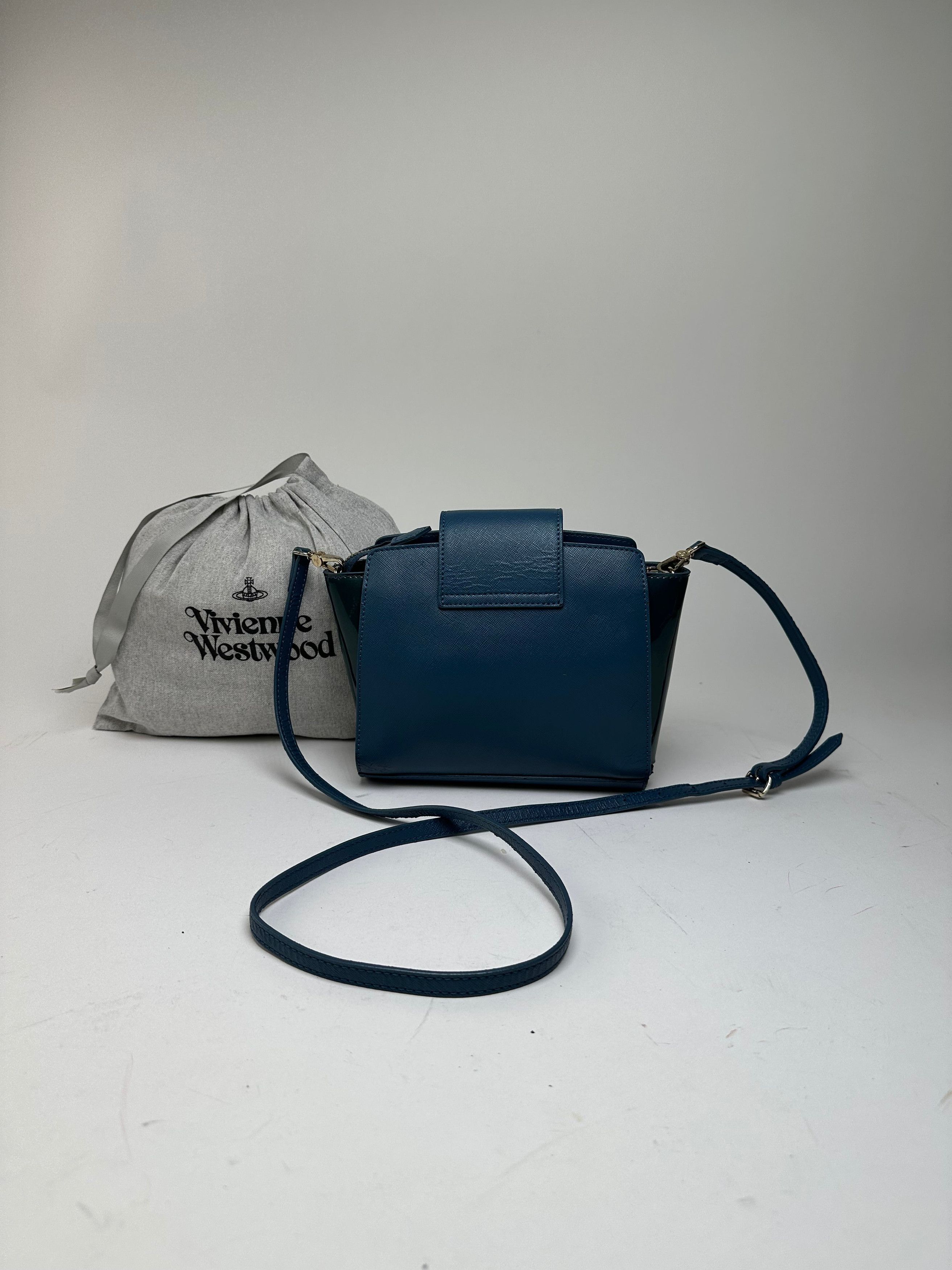 Vivienne Westwood Opio Saffiano Crossbody Bag Teal Blue Size ONE SIZE - 2 Thumbnail