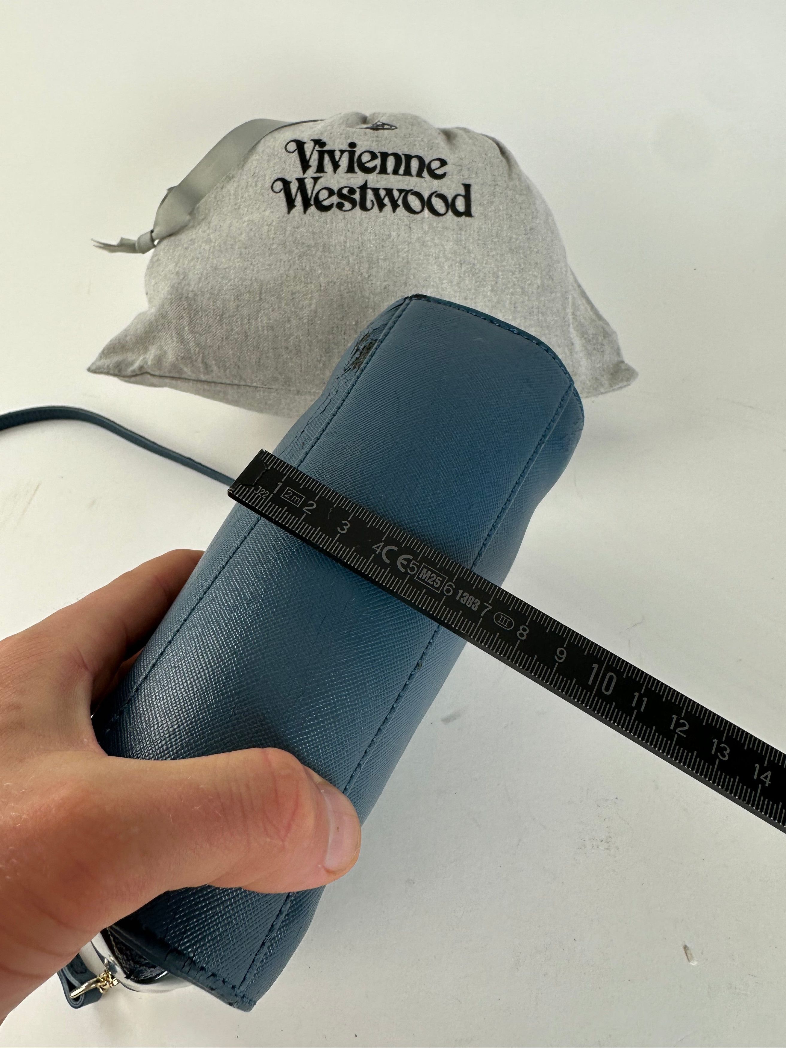 Vivienne Westwood Opio Saffiano Crossbody Bag Teal Blue Size ONE SIZE - 12 Thumbnail