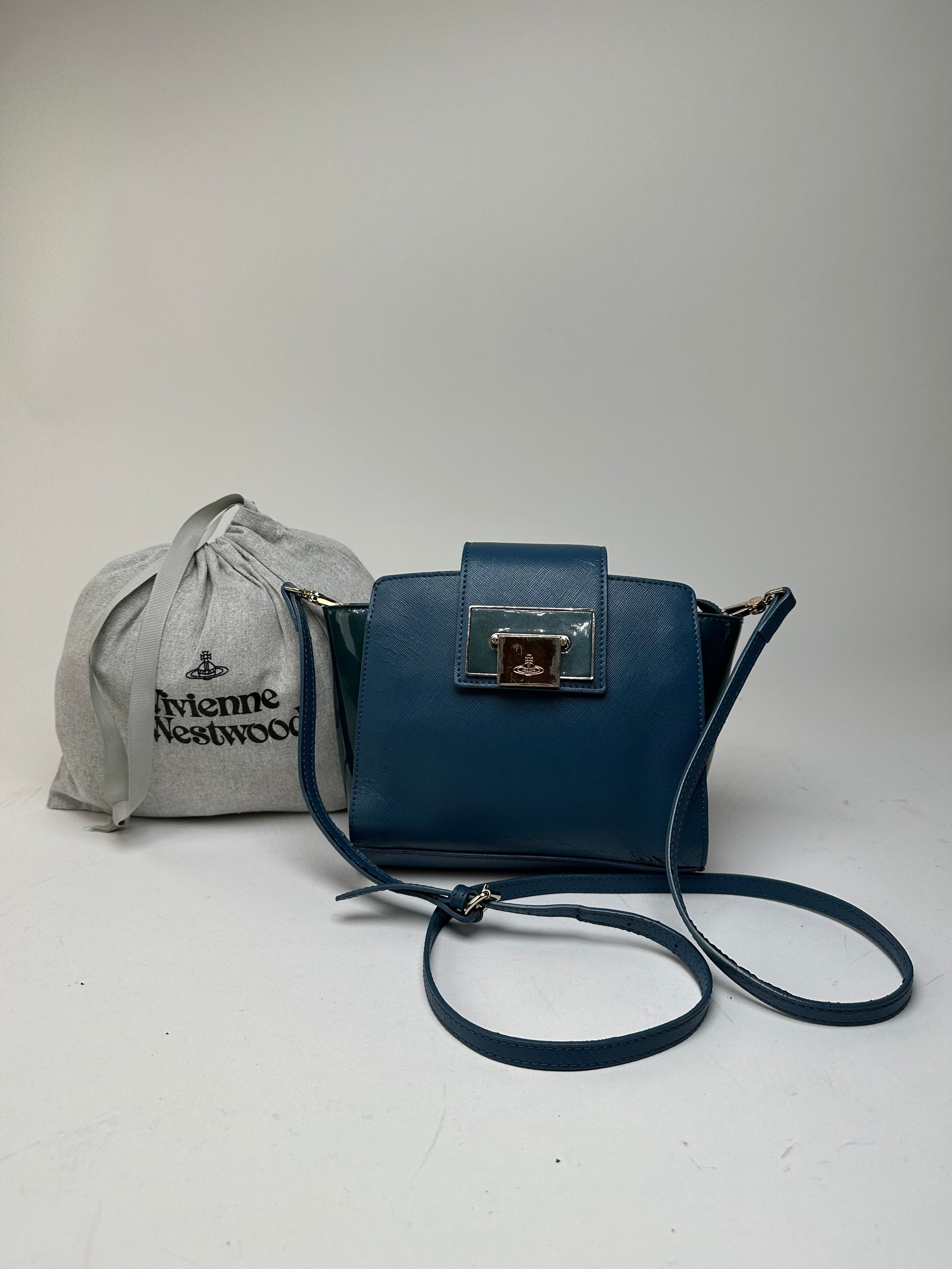 Vivienne Westwood Opio Saffiano Crossbody Bag Teal Blue Size ONE SIZE - 6 Thumbnail