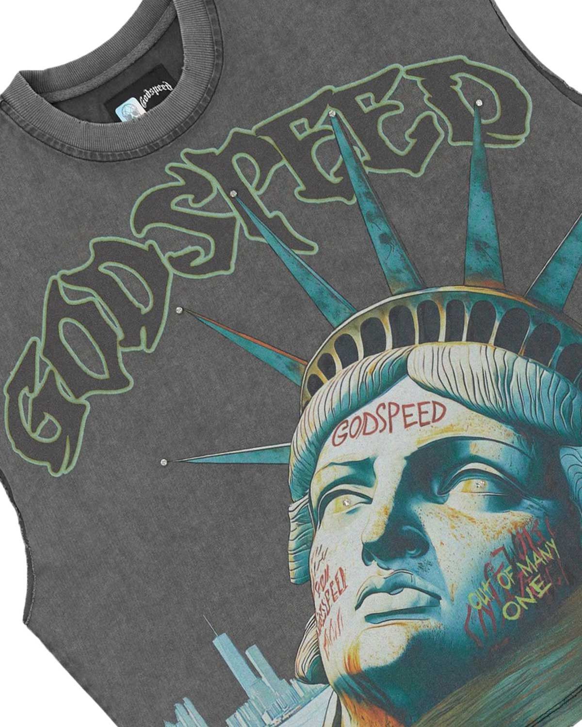Godspeed Sunken Liberty Sleeveless Tee Grey Wash Size US S / EU 44-46 / 1 - 3 Thumbnail