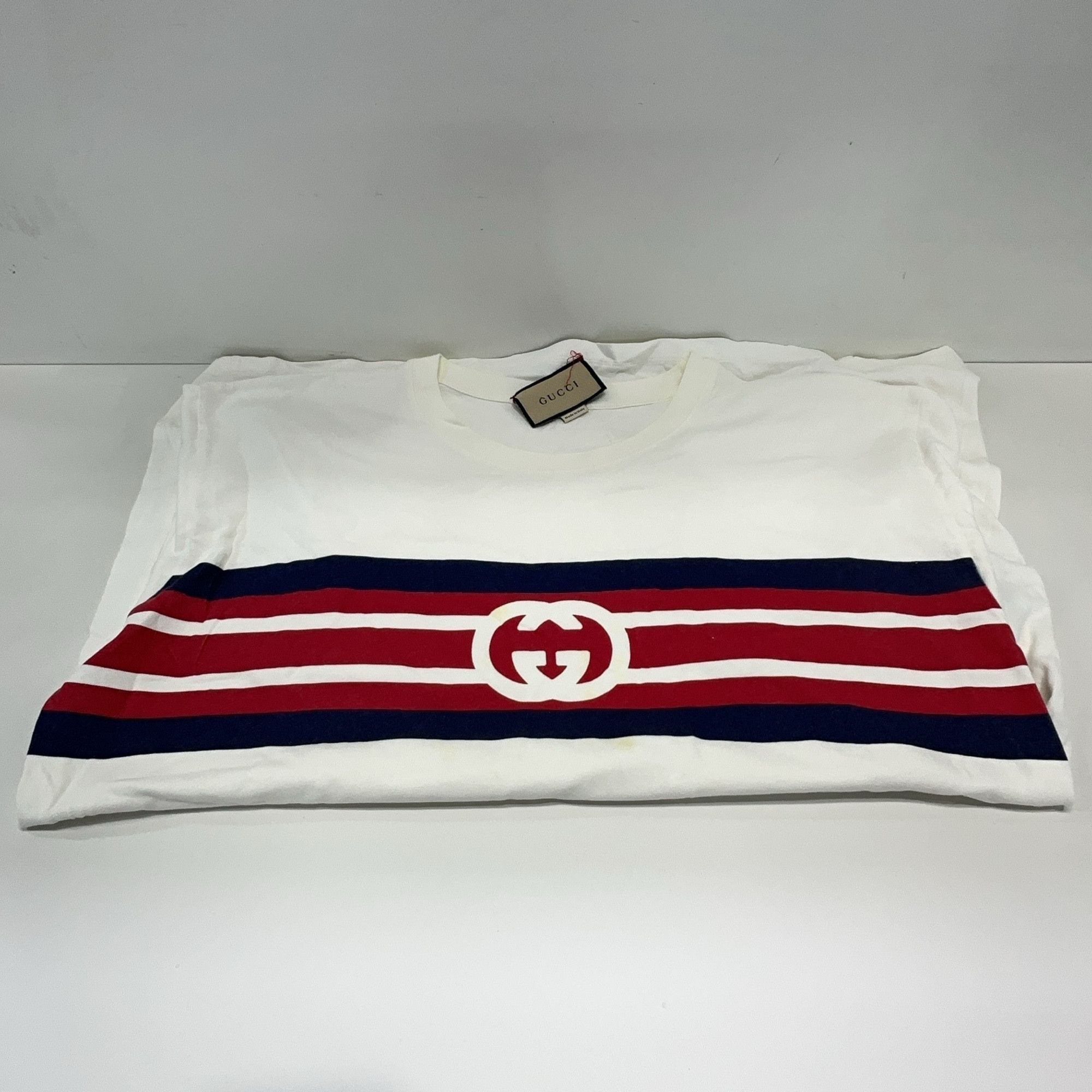 Gucci Gucci Stripe Logo T-Shirt Size XL Size US XL / EU 56 / 4 - 7 Thumbnail