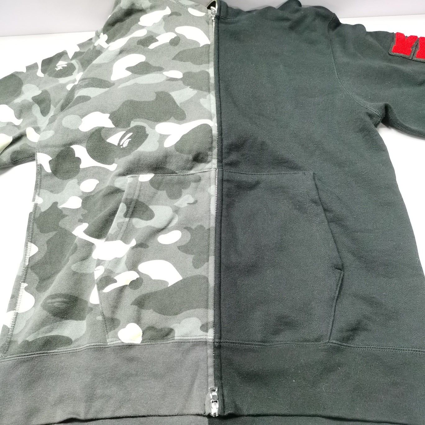 Bape A Bathing Ape Split Camo Full Zip Hoodie Size L Size US L / EU 52-54 / 3 - 18 Thumbnail