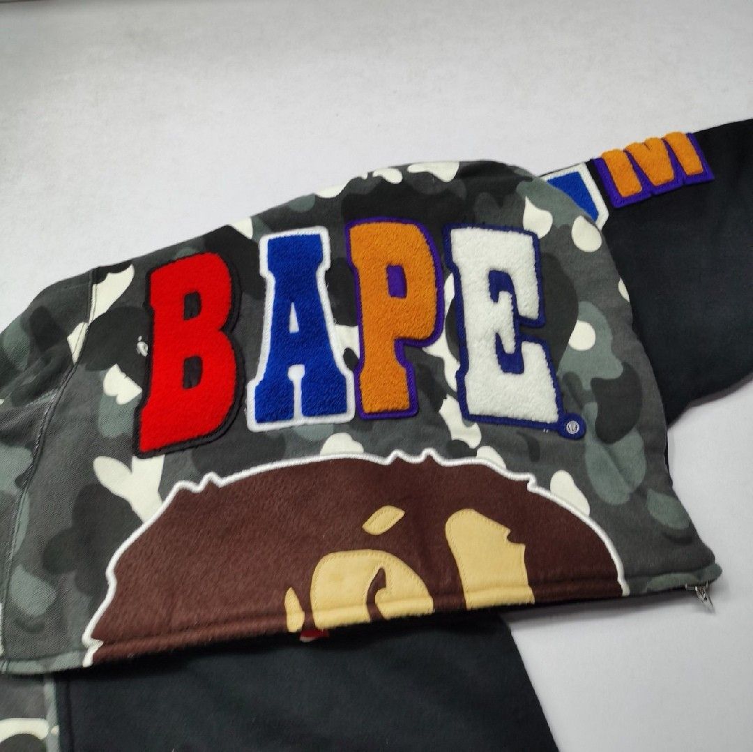 Bape A Bathing Ape Split Camo Full Zip Hoodie Size L Size US L / EU 52-54 / 3 - 12 Thumbnail