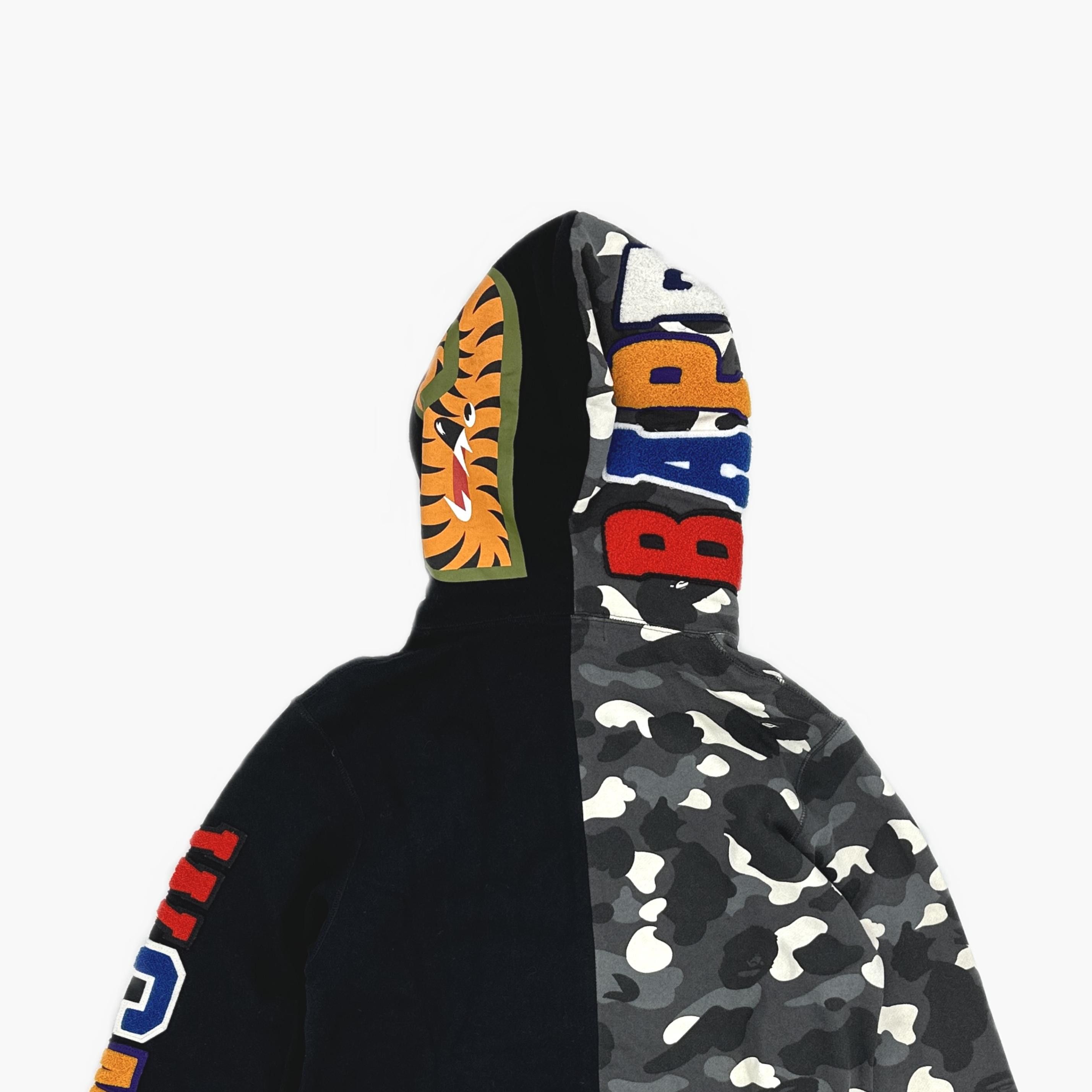 Bape A Bathing Ape Split Camo Full Zip Hoodie Size L Size US L / EU 52-54 / 3 - 3 Thumbnail