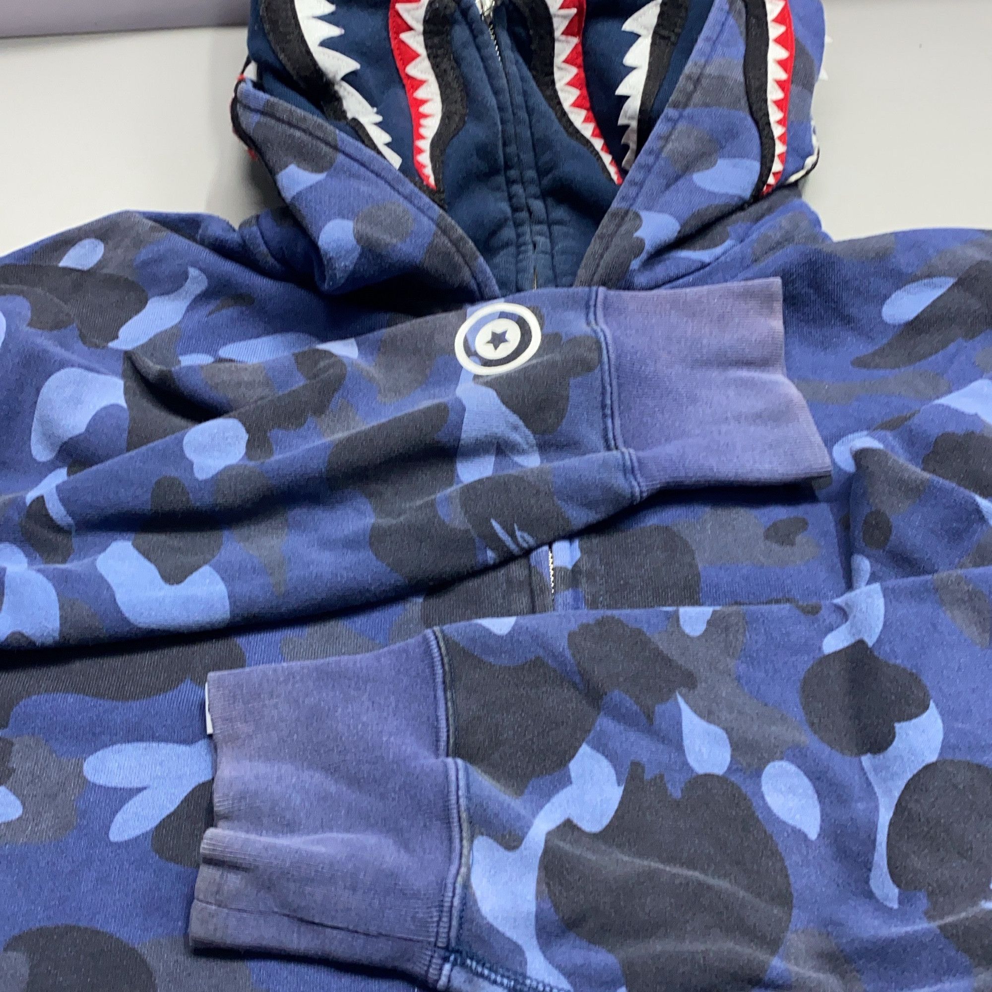 Bape A Bathing Ape Blue Camo Shark Full-Zip Hoodie Size XXL Size US XXL / EU 58 / 5 - 12 Thumbnail