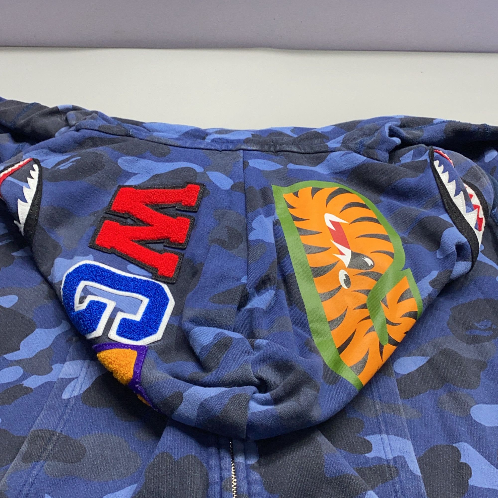 Bape A Bathing Ape Blue Camo Shark Full-Zip Hoodie Size XXL Size US XXL / EU 58 / 5 - 13 Thumbnail