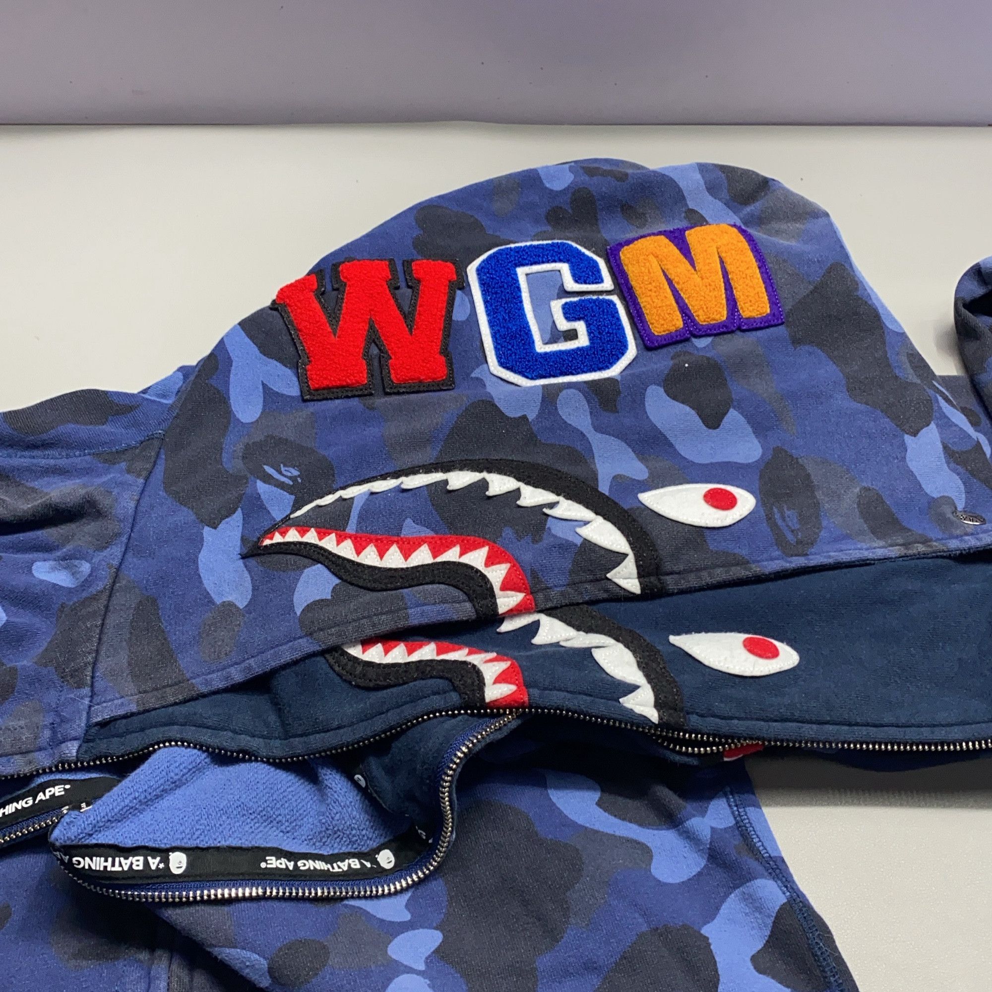 Bape A Bathing Ape Blue Camo Shark Full-Zip Hoodie Size XXL Size US XXL / EU 58 / 5 - 14 Thumbnail