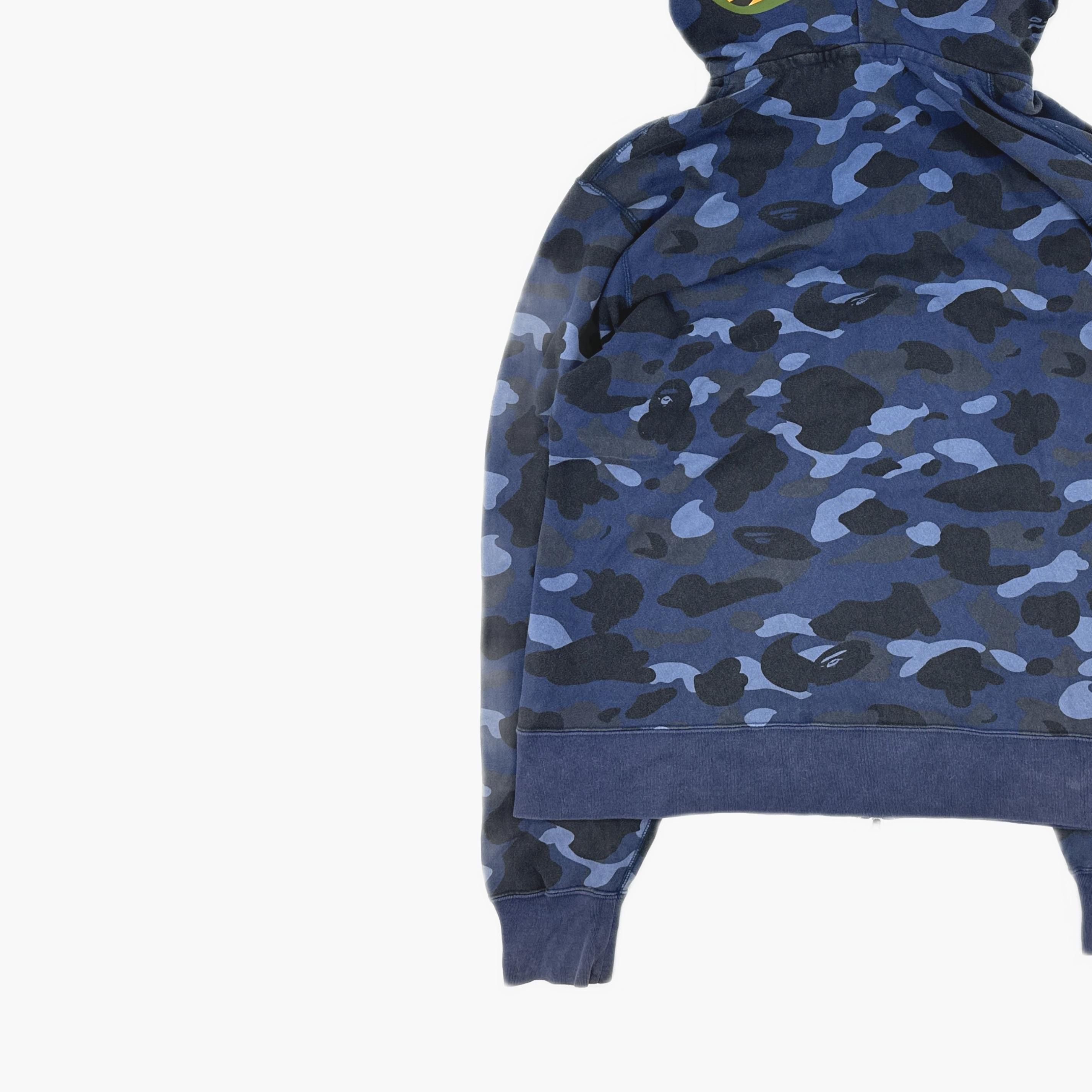 Bape A Bathing Ape Blue Camo Shark Full-Zip Hoodie Size XXL Size US XXL / EU 58 / 5 - 4 Thumbnail