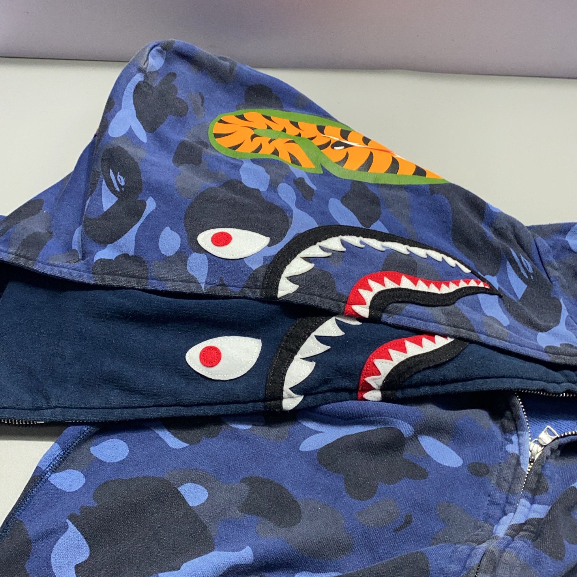 Bape A Bathing Ape Blue Camo Shark Full-Zip Hoodie Size XXL Size US XXL / EU 58 / 5 - 15 Thumbnail