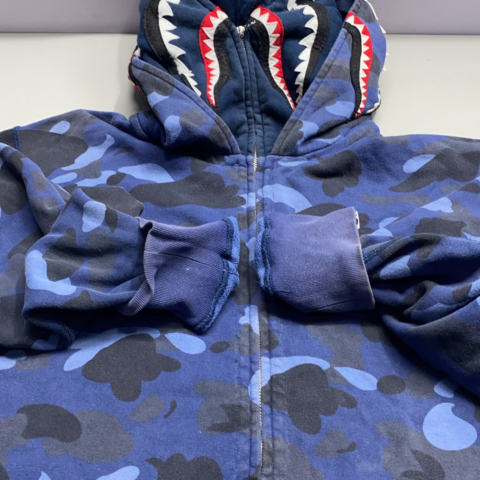 Bape A Bathing Ape Blue Camo Shark Full-Zip Hoodie Size XXL Size US XXL / EU 58 / 5 - 19 Thumbnail