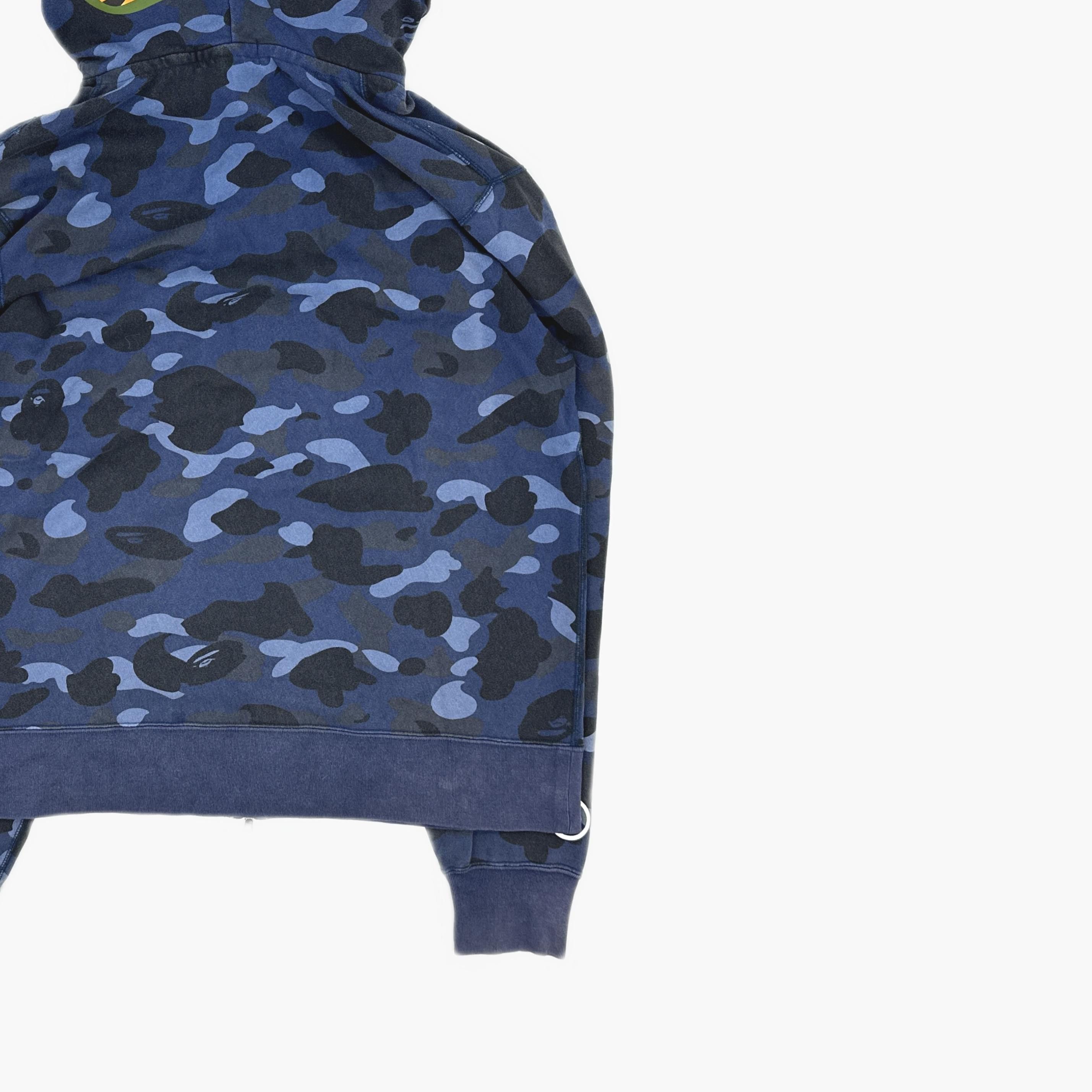 Bape A Bathing Ape Blue Camo Shark Full-Zip Hoodie Size XXL Size US XXL / EU 58 / 5 - 5 Thumbnail
